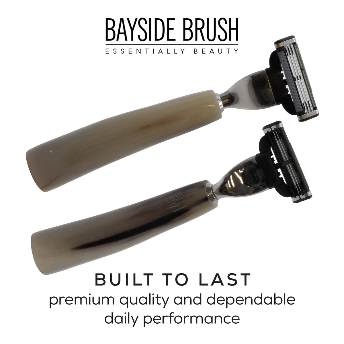 Italian Horn Resin Shaving Set & Mach3-Compatible Razor