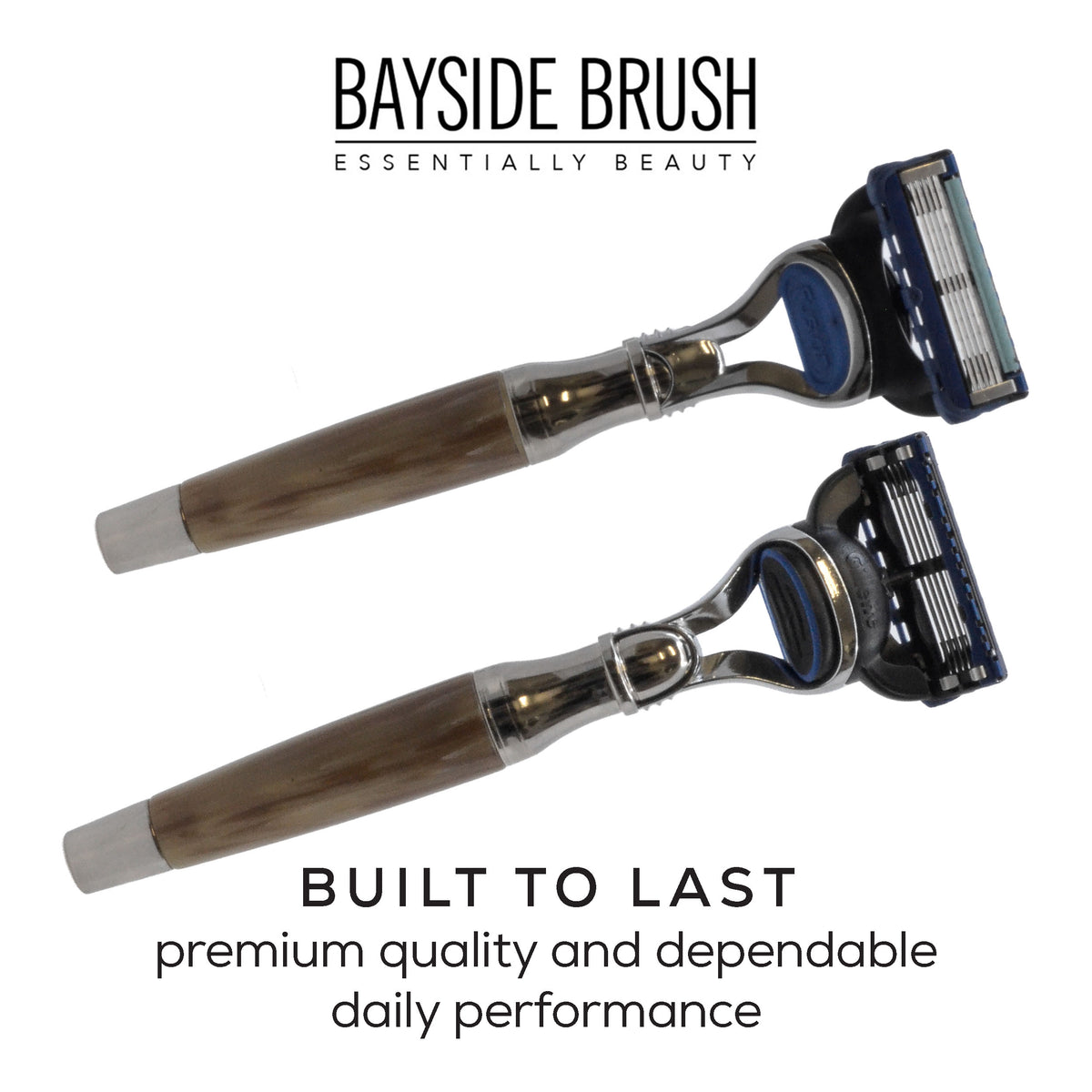 Italian Horn Resin & Chrome Mach3-Compatible Razor