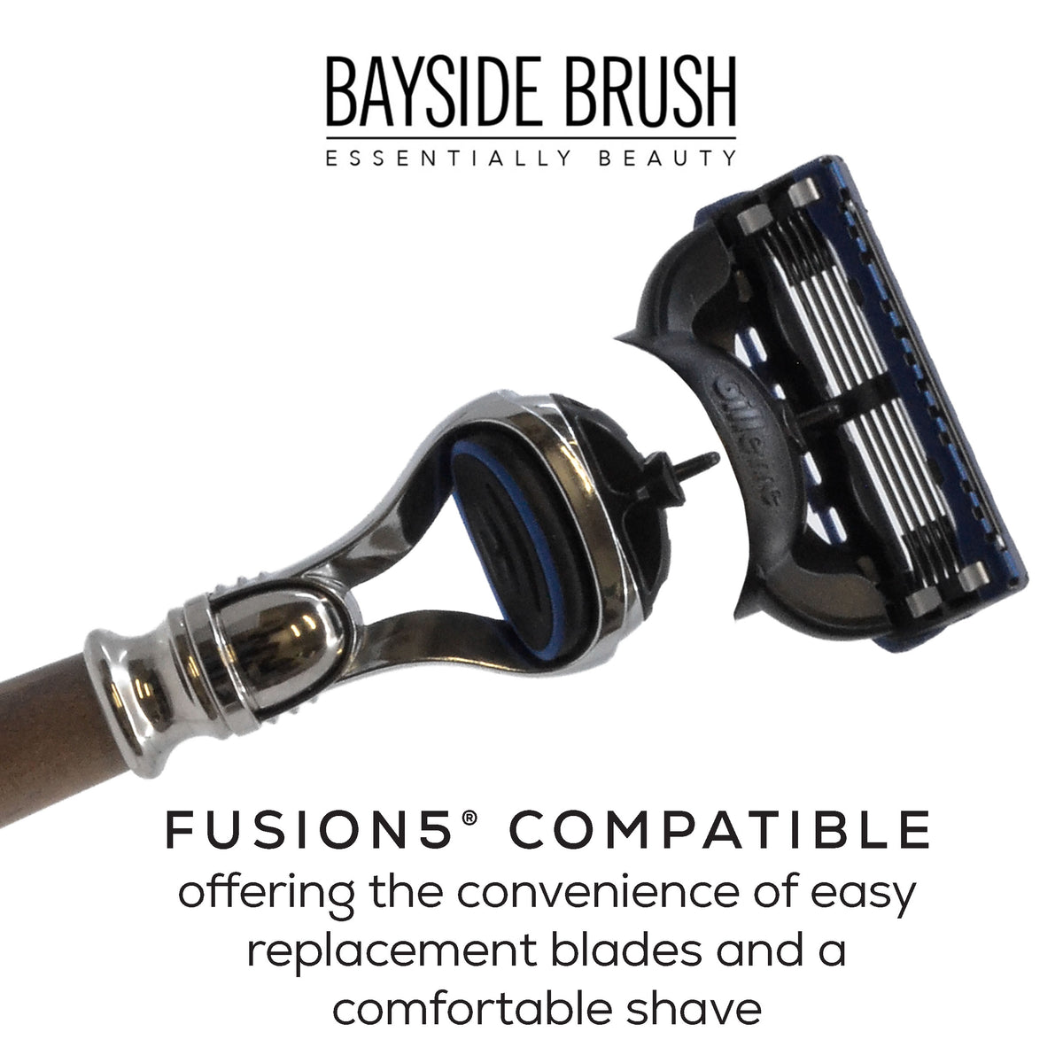 Italian Wood Resin Fusion5-Compatible Razor