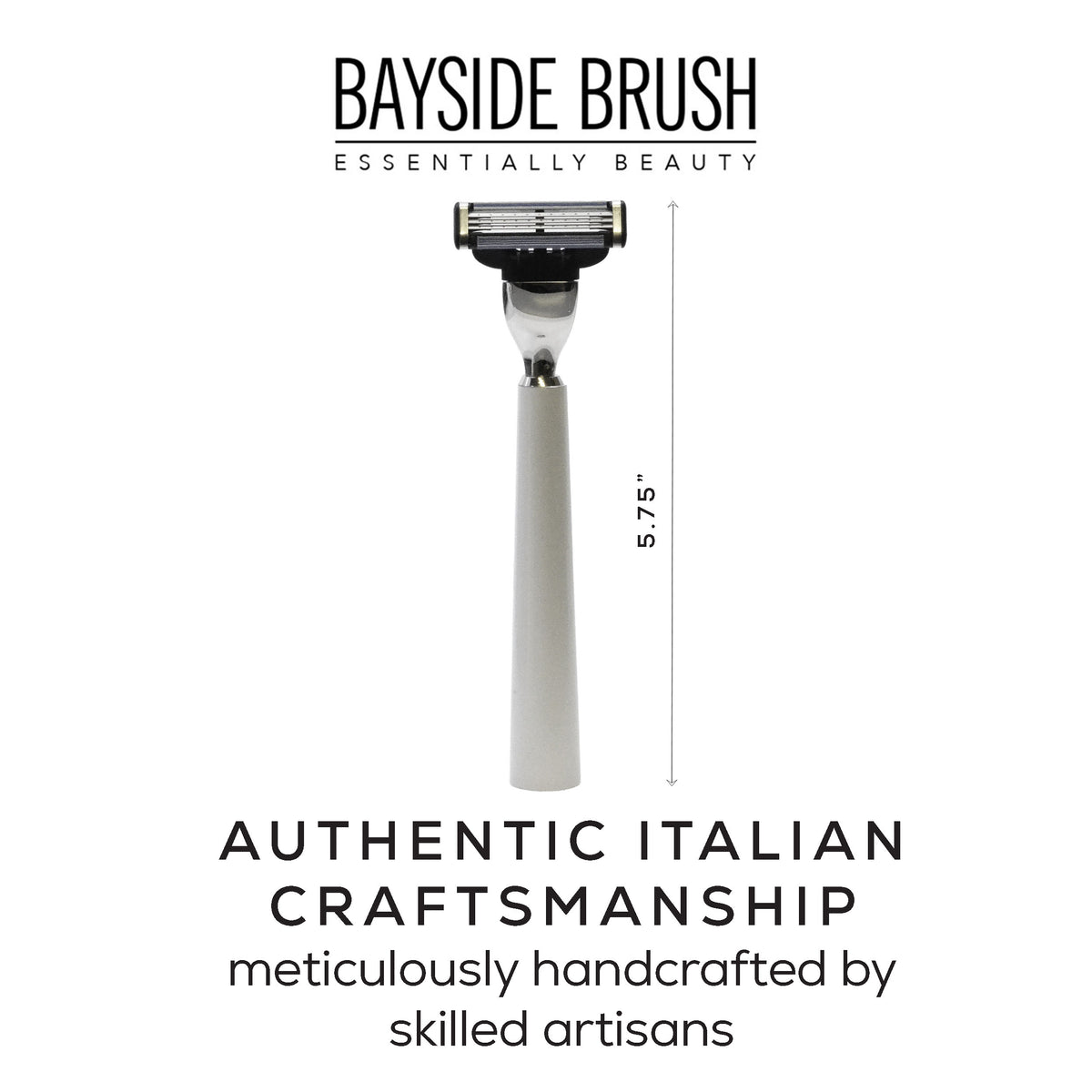 Italian White Resin Shaving Set & Mach3-Compatible Razor