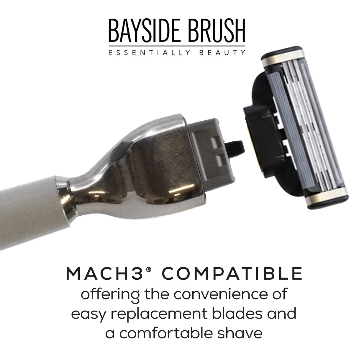 Italian White Resin Shaving Set & Mach3-Compatible Razor