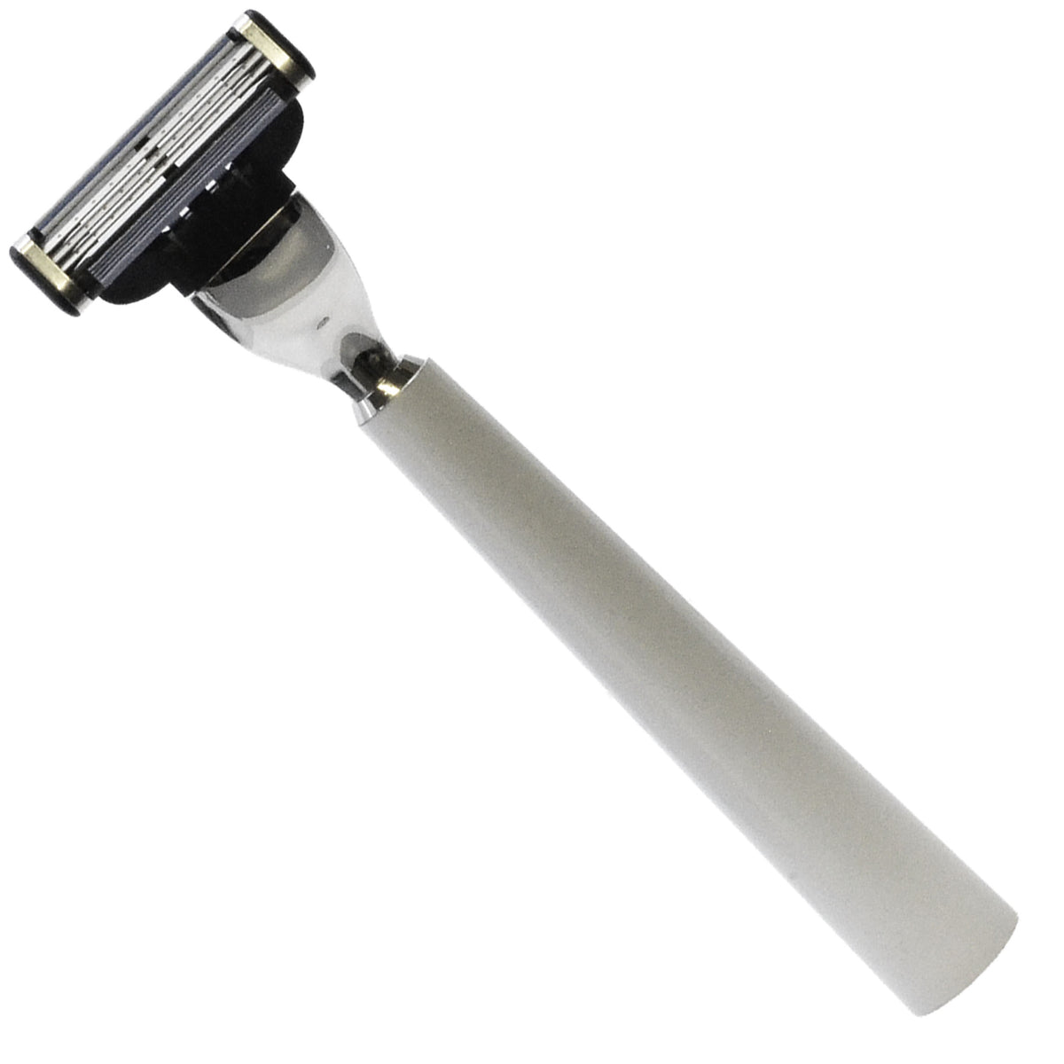 Italian White Resin Shaving Set & Mach3-Compatible Razor