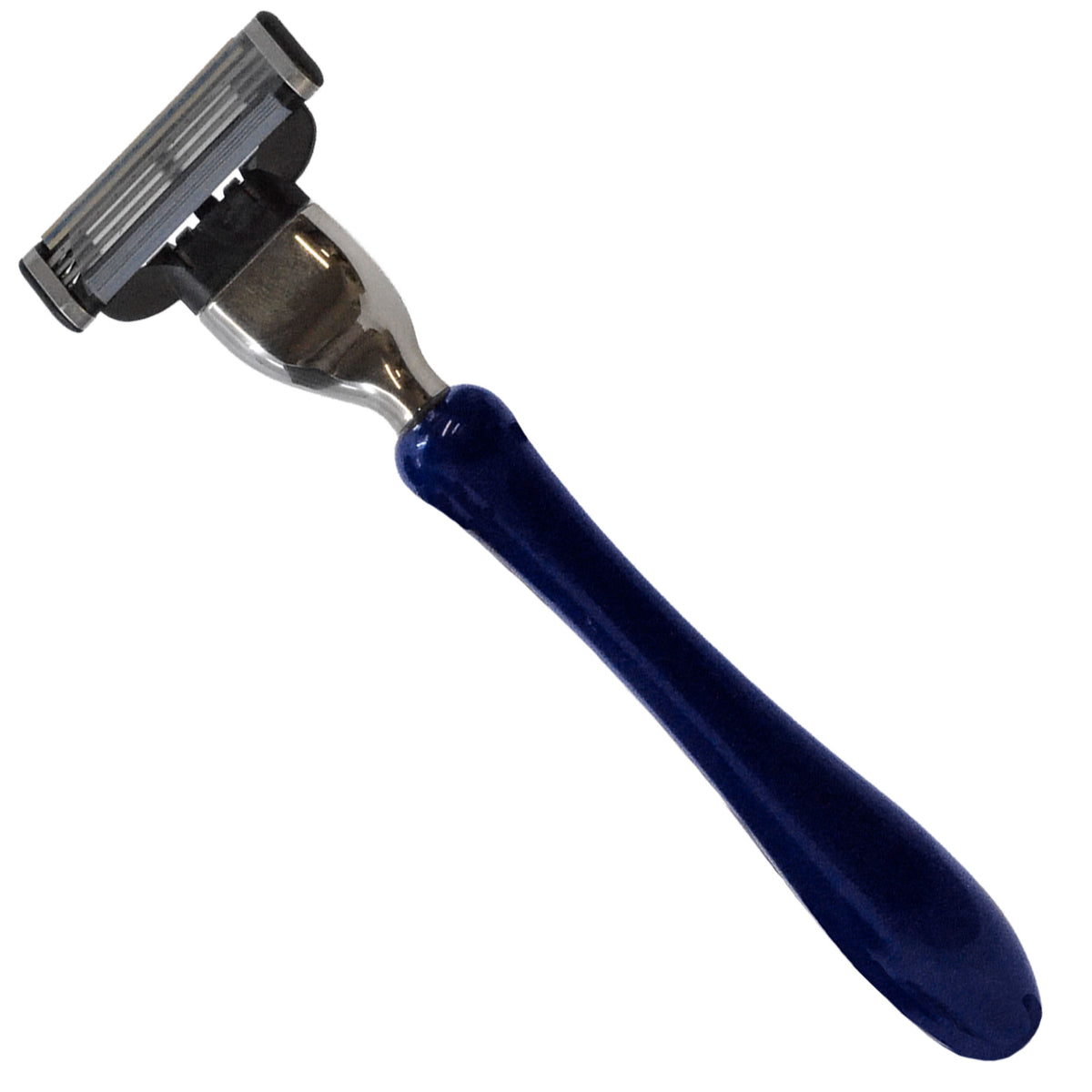 Italian Blue Resin Shaving Set & Mach3-Compatible Razor