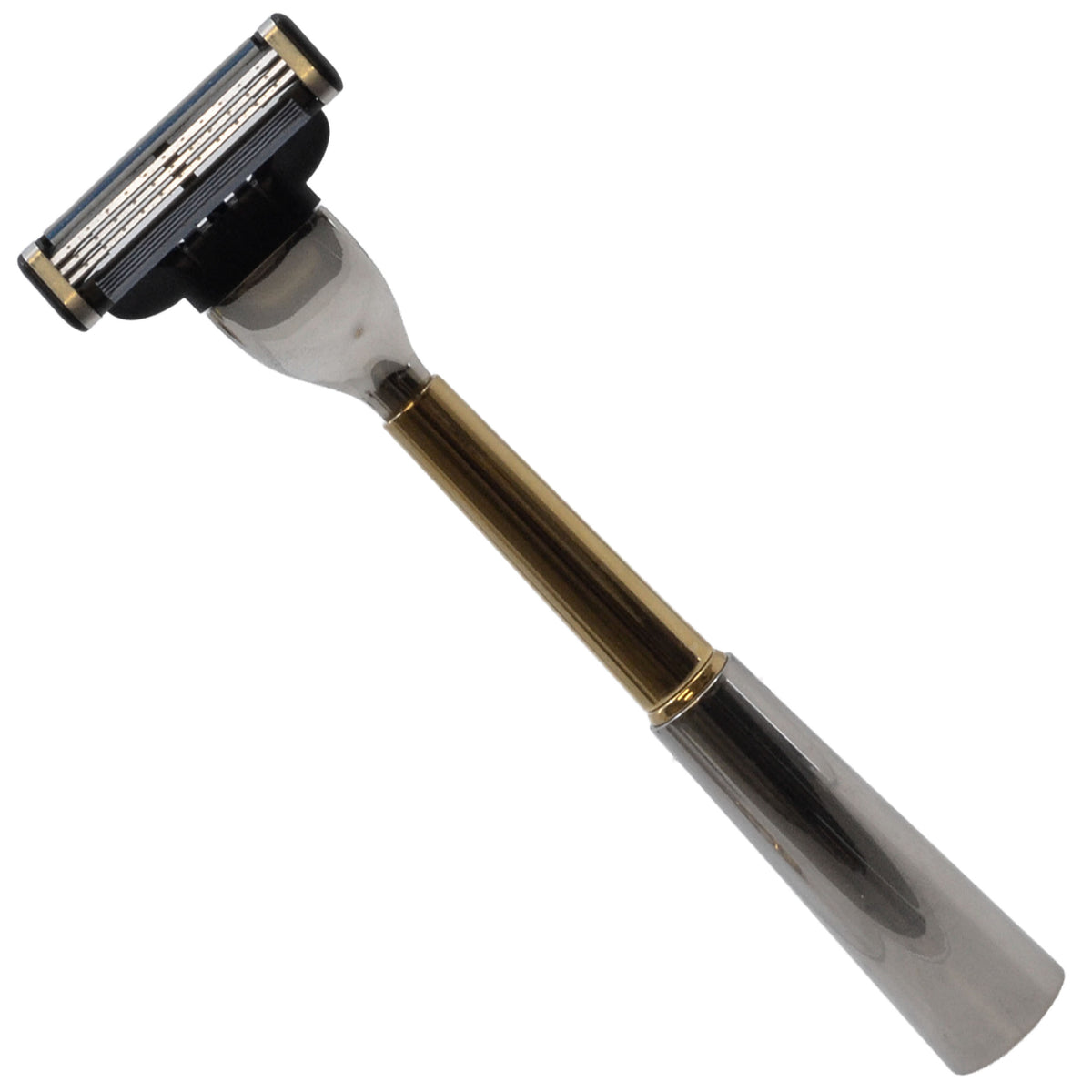 Italian Gold & Silver Chrome Shaving Set & Mach3-Compatible Razor