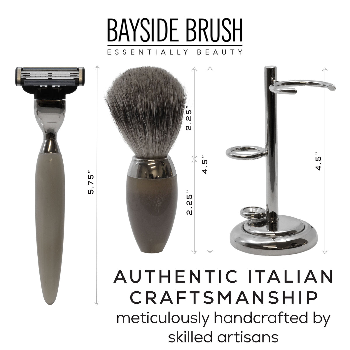 Italian Horn Resin 3-Piece Shaving Set