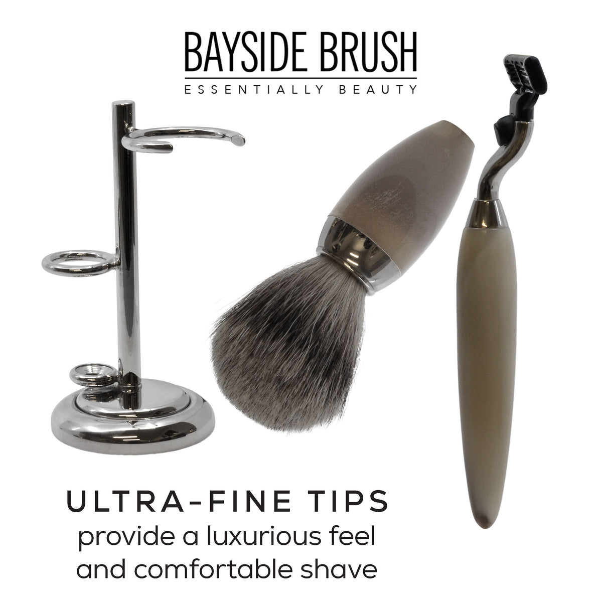 Italian Horn Resin 3-Piece Shaving Set