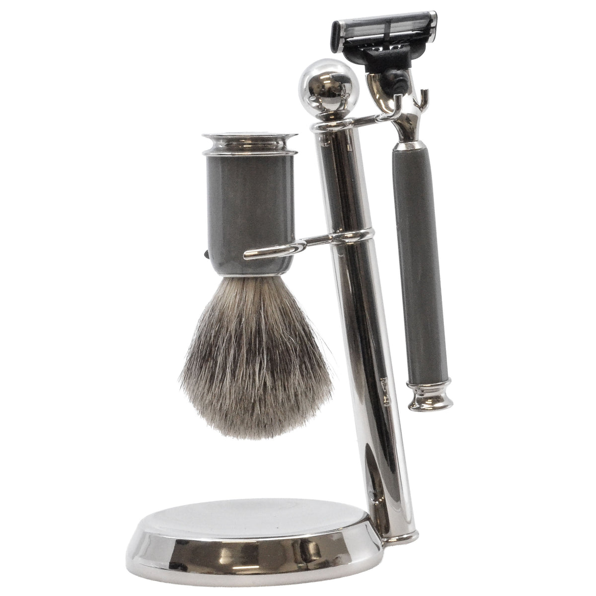 Italian Gray Resin 3-Piece Shaving Set