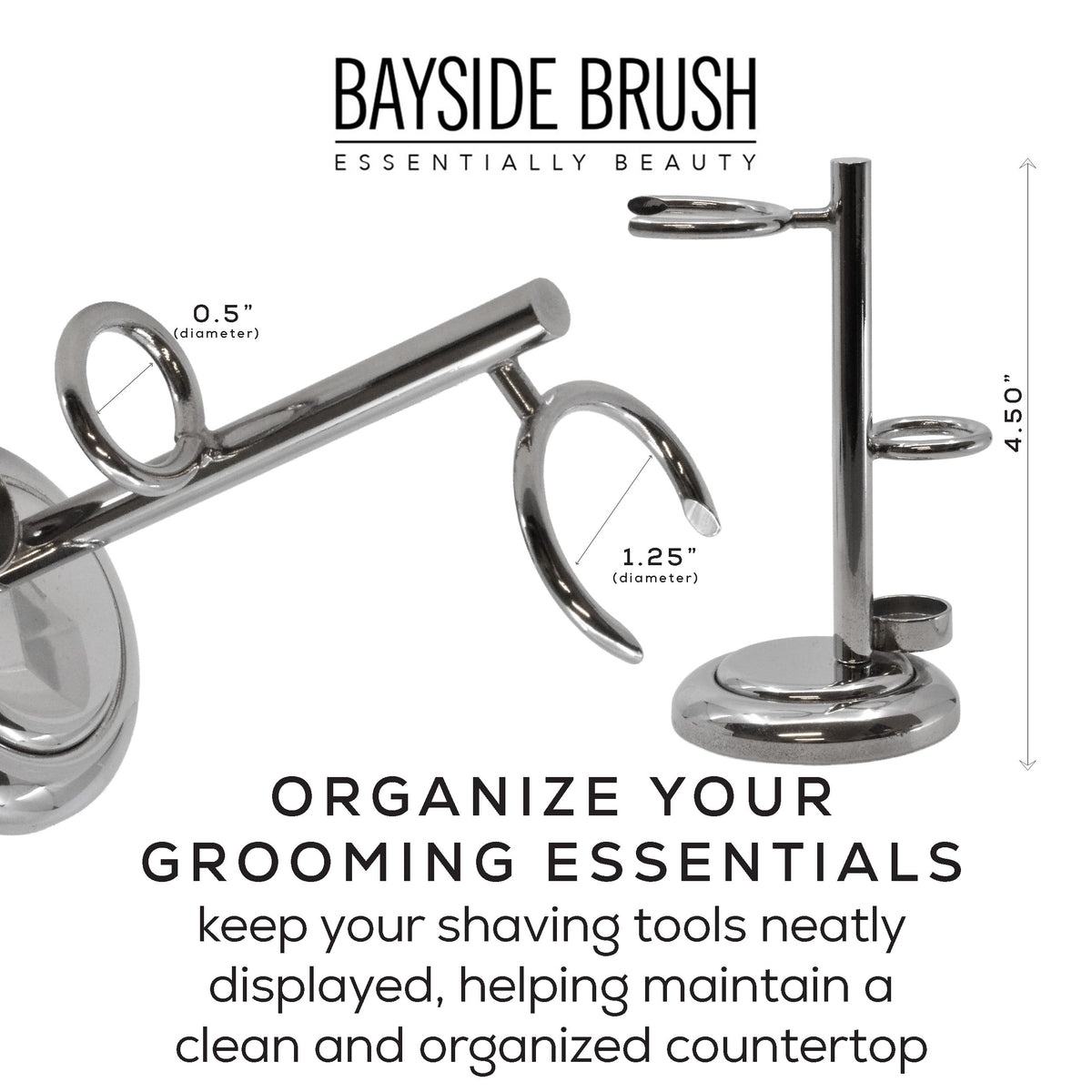 Chrome Razor & Brush Stand