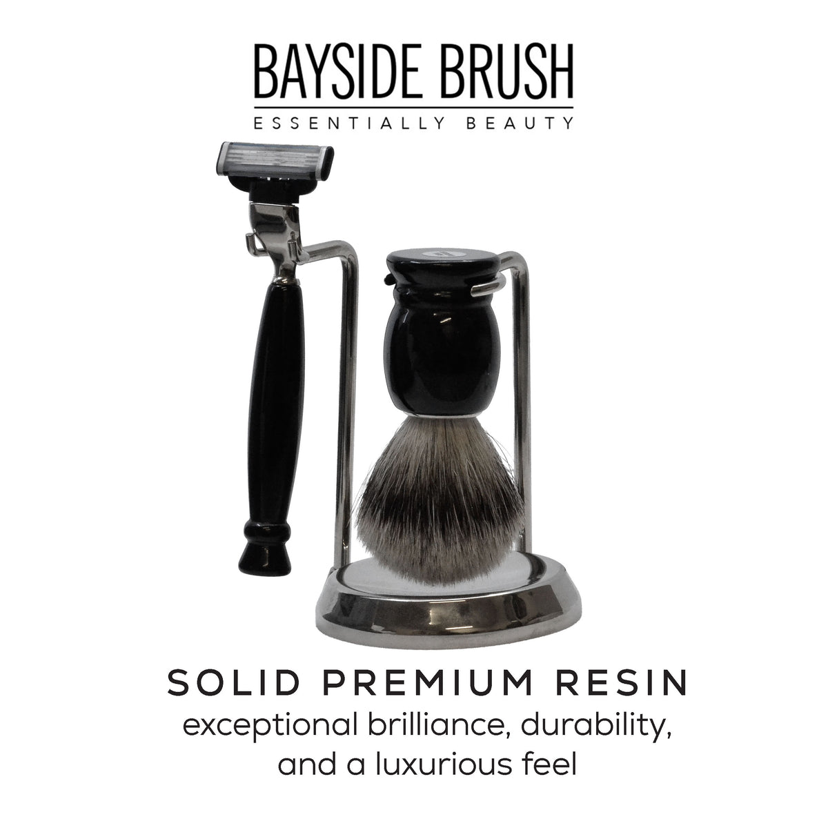 Italian Resin Shaving Set & Mach3-Compatible Razor - Demidoff