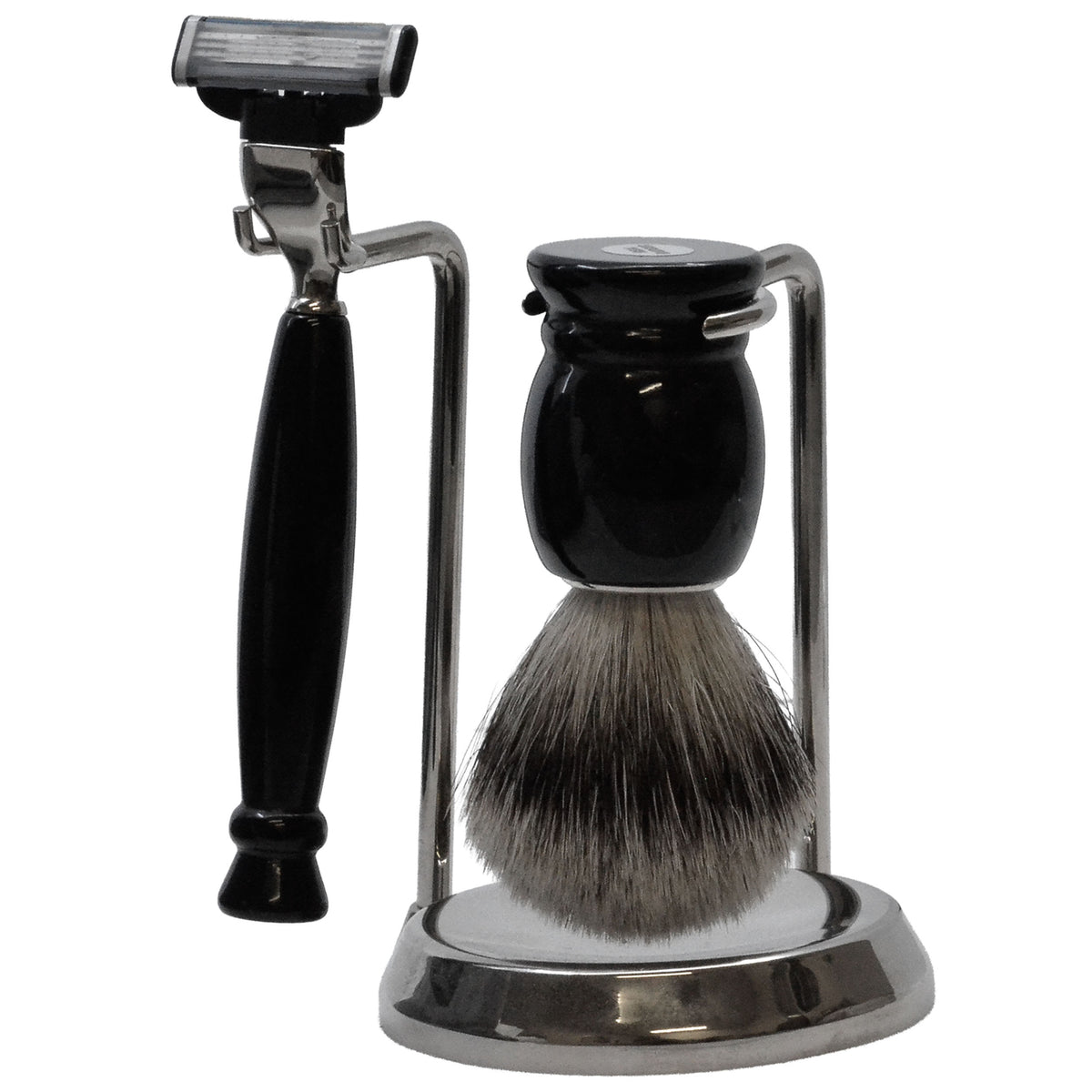 Italian Resin Shaving Set & Mach3-Compatible Razor - Demidoff