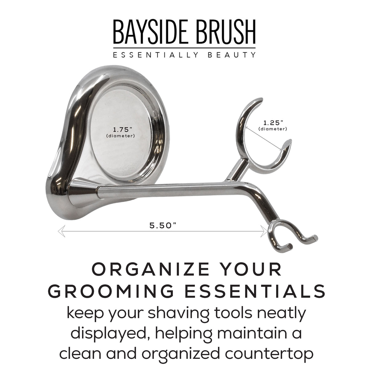 Chrome Razor & Brush Stand