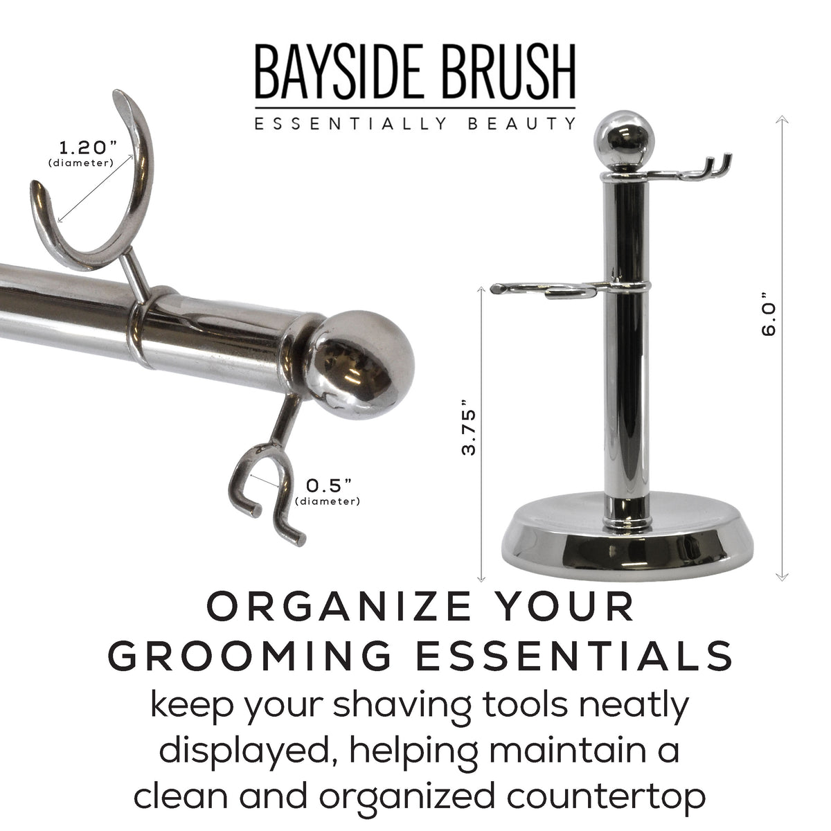 Chrome Razor & Brush Stand
