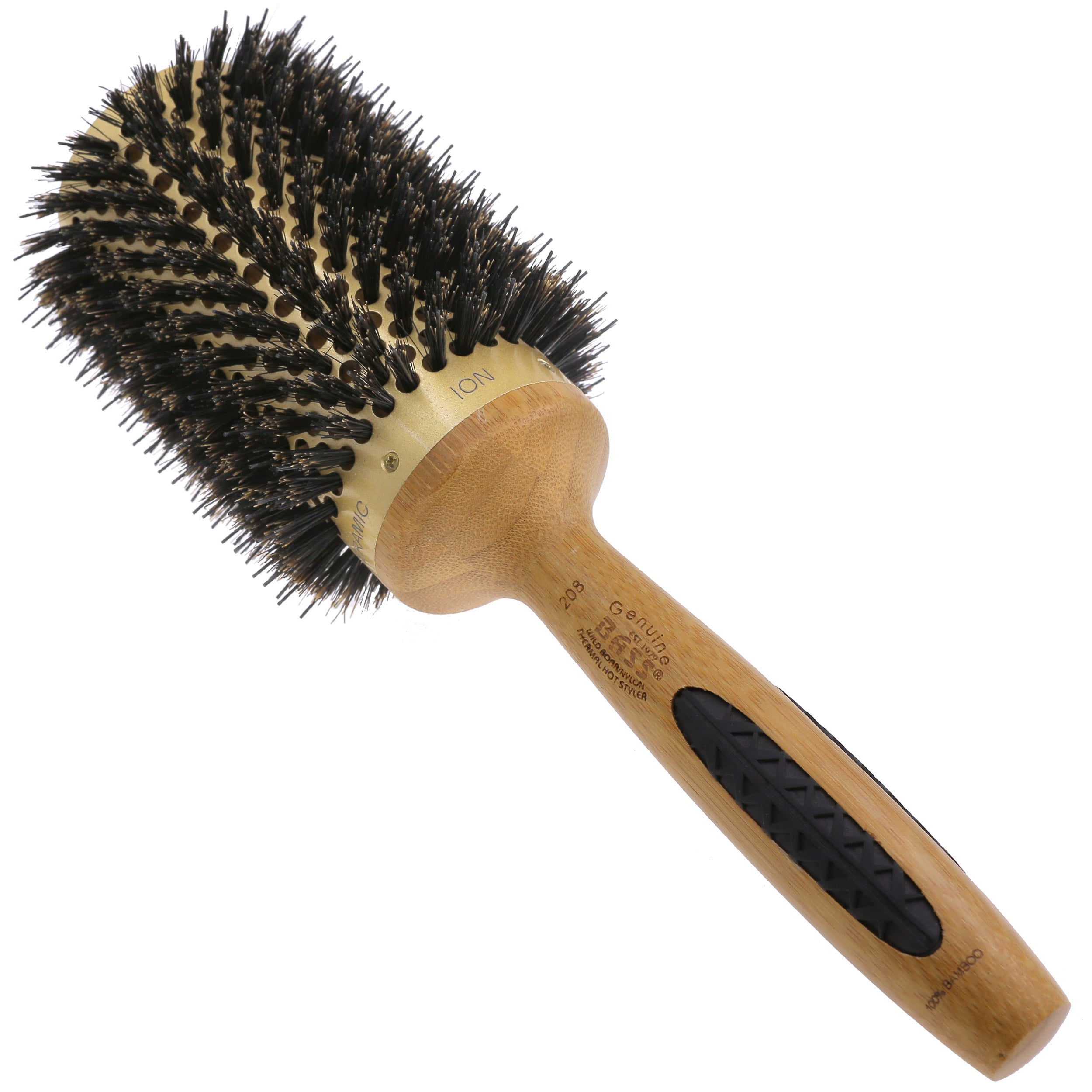 Small Round Brush with Natural Bristle and Nylon Pins