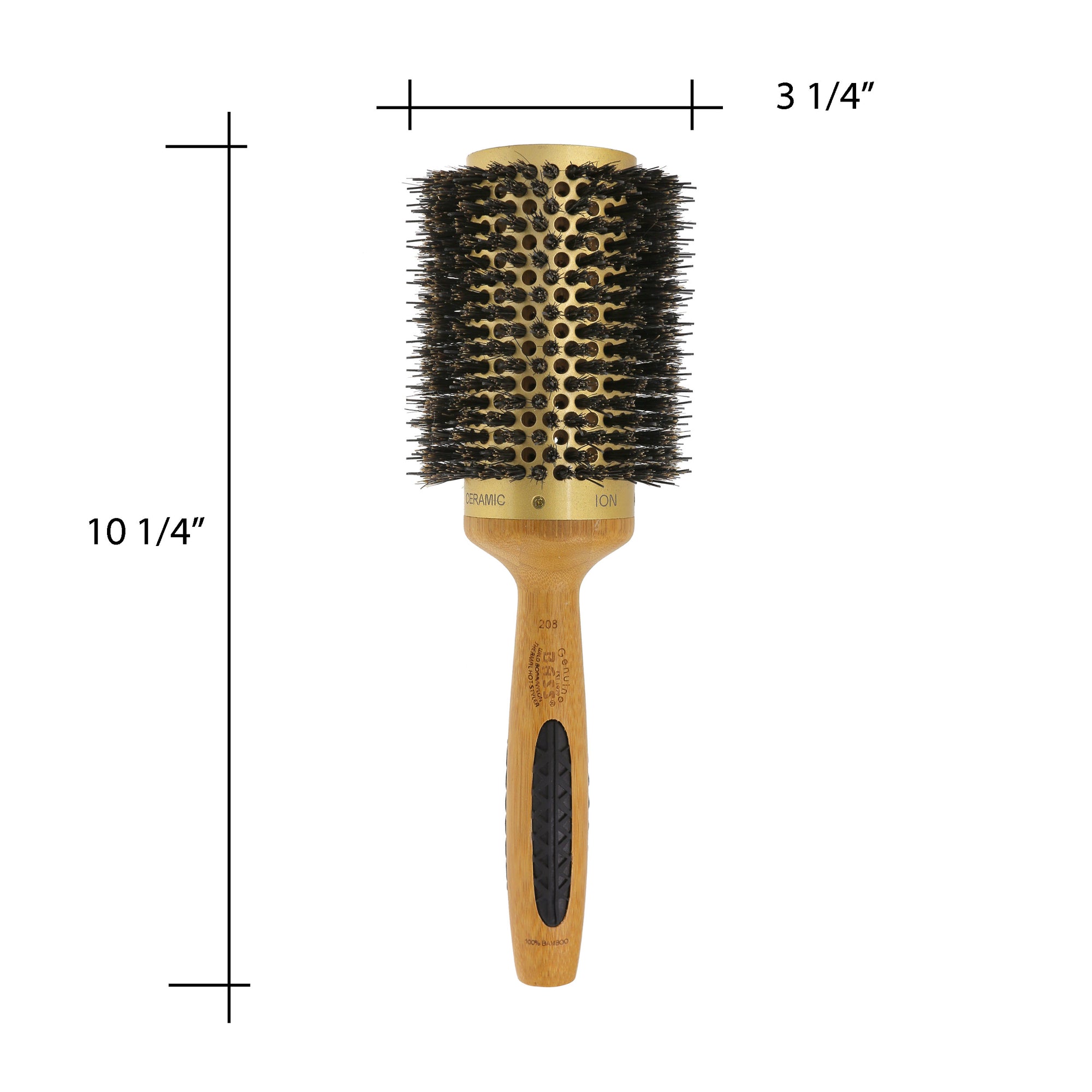 Small Round Brush with Natural Bristle and Nylon Pins