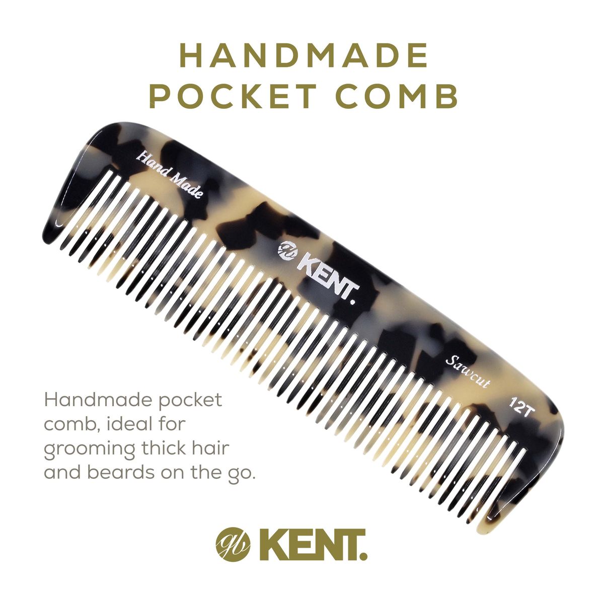 5.7" Handmade Wide Tooth Detangling Comb