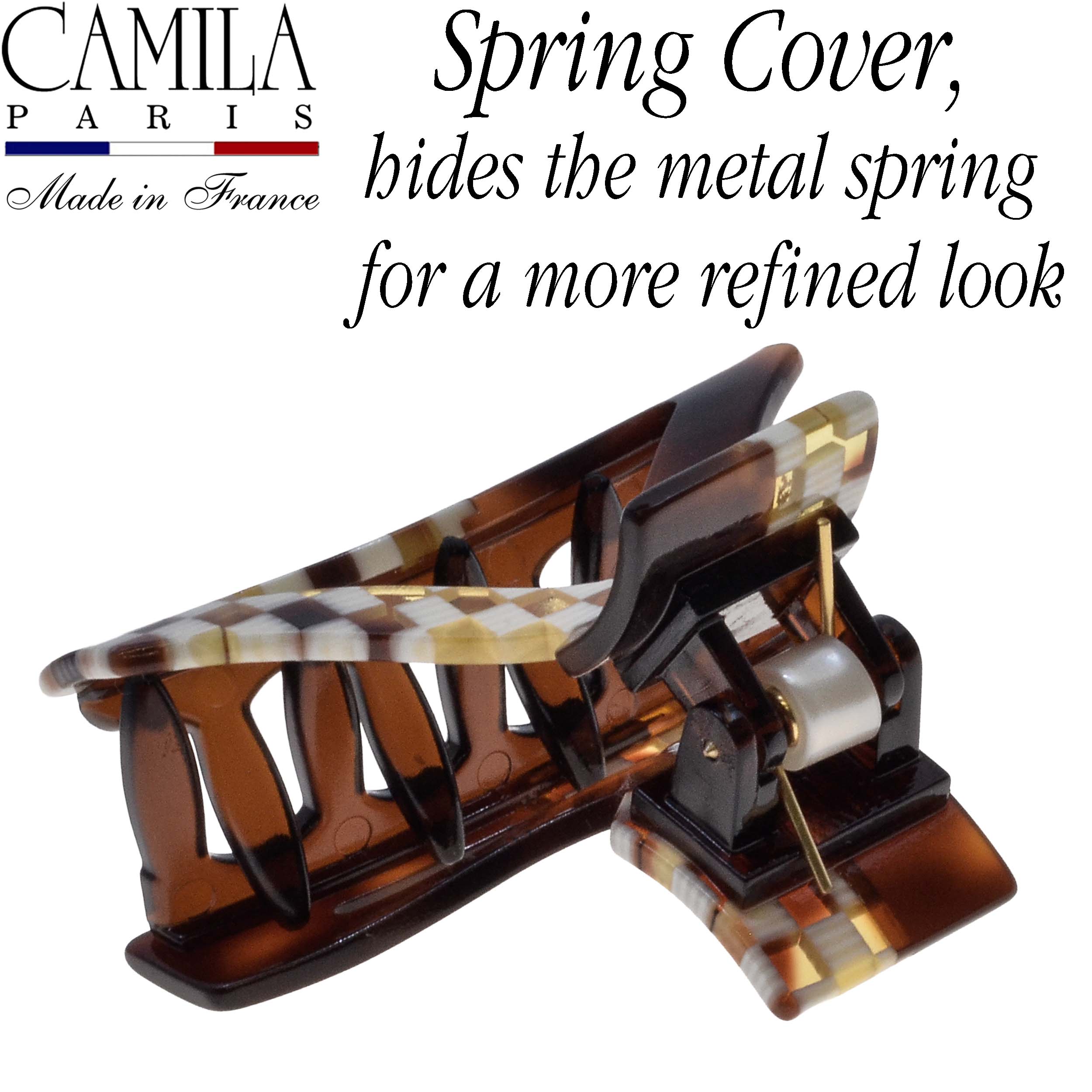 Handmade Flat Tooth Spring Cover Hair Clip - Colibri