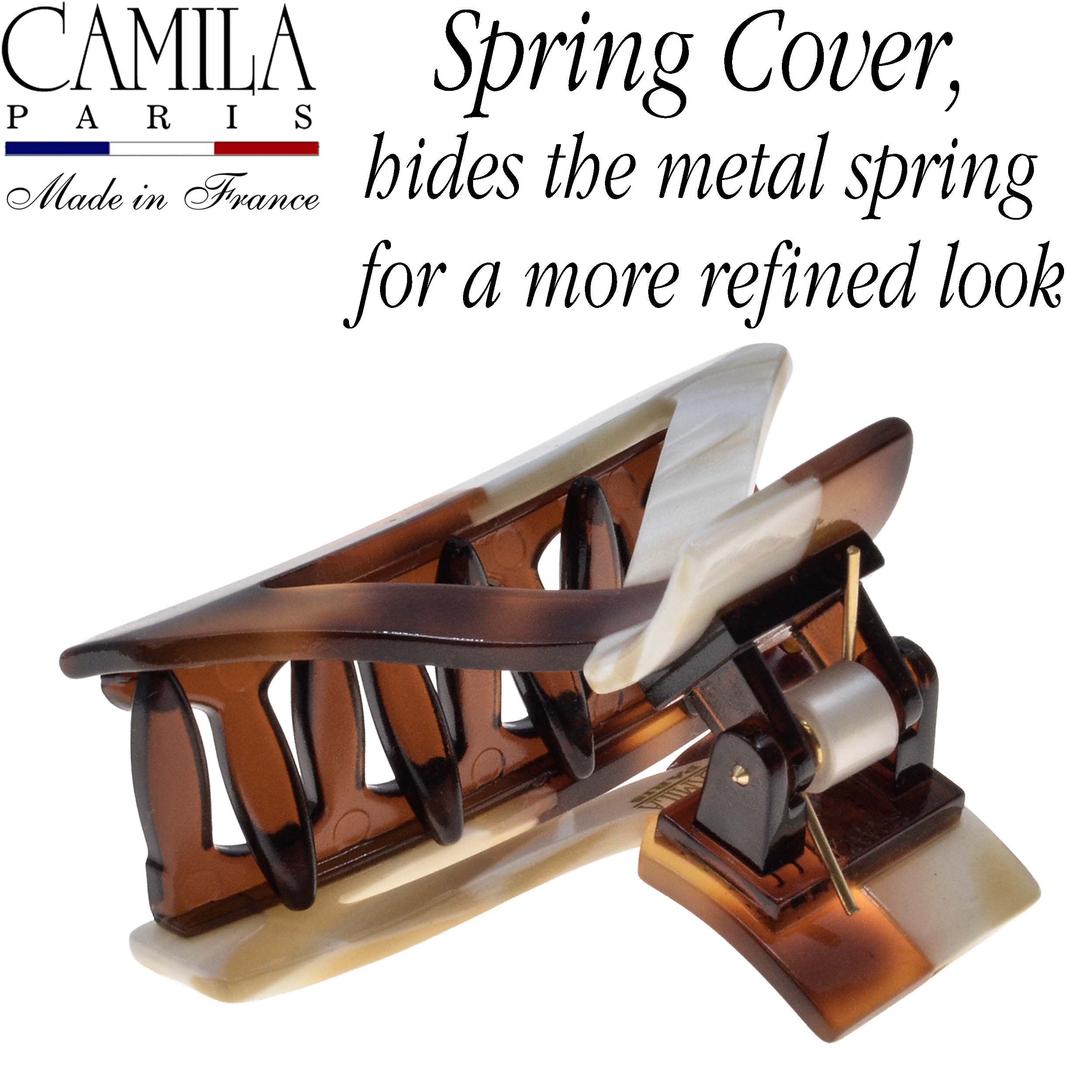 Handmade Flat Tooth Spring Cover Hair Clip - Colibri