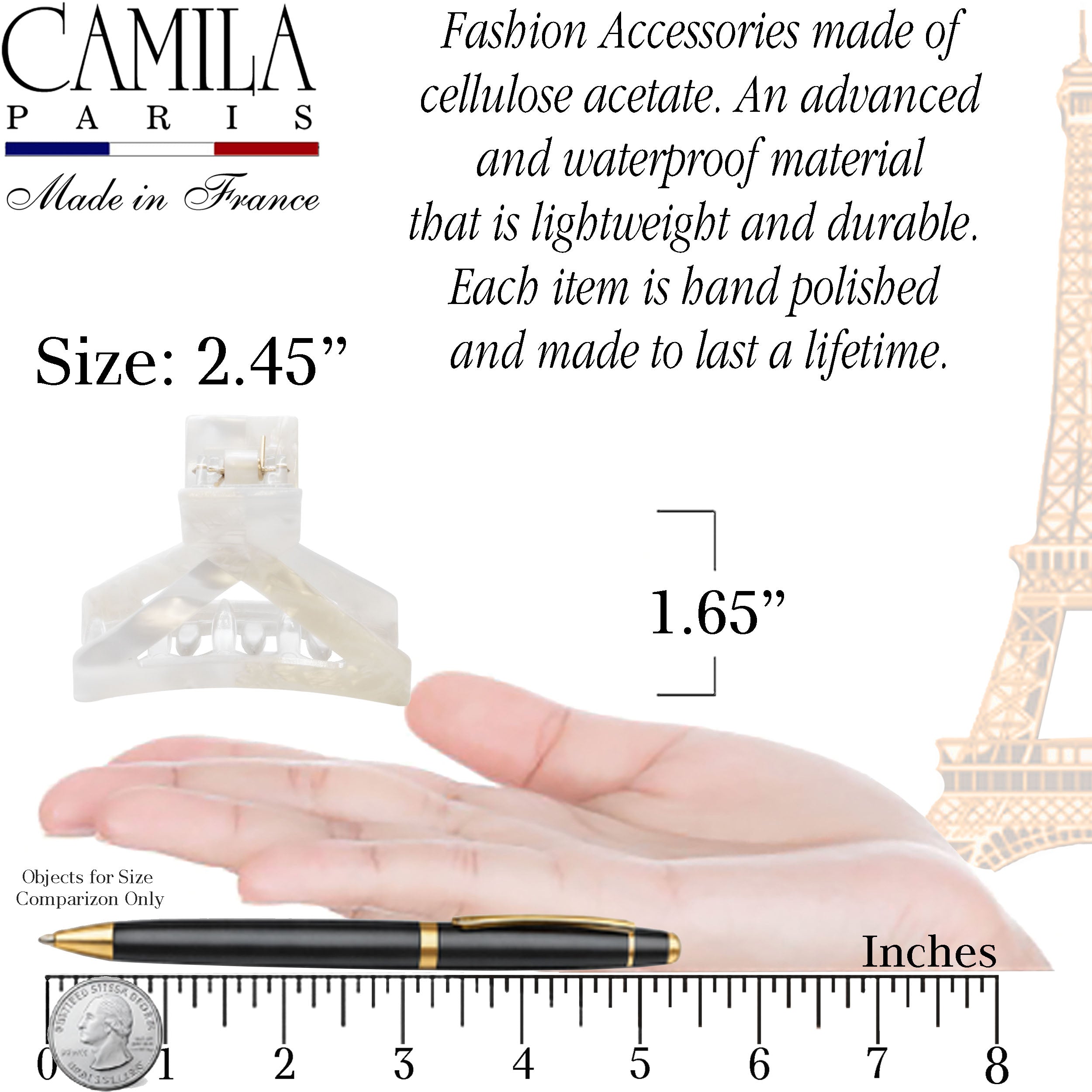 Handmade Flat Tooth Spring Cover Hair Clip - Colibri