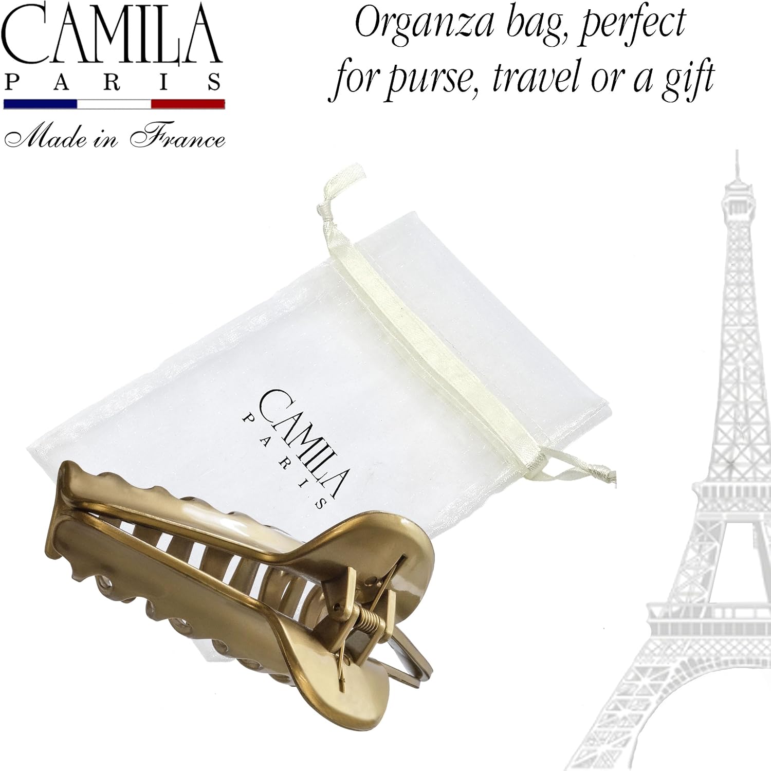 Camila Paris French Large Jaw Claw Clip for Women, 4.55"