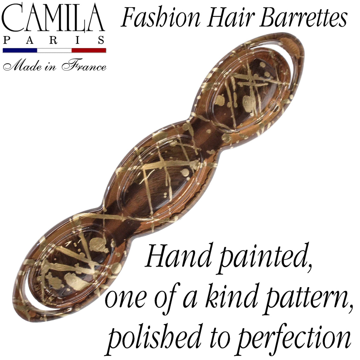 Hand Painted Rubberized Grip Barrette - Ruban