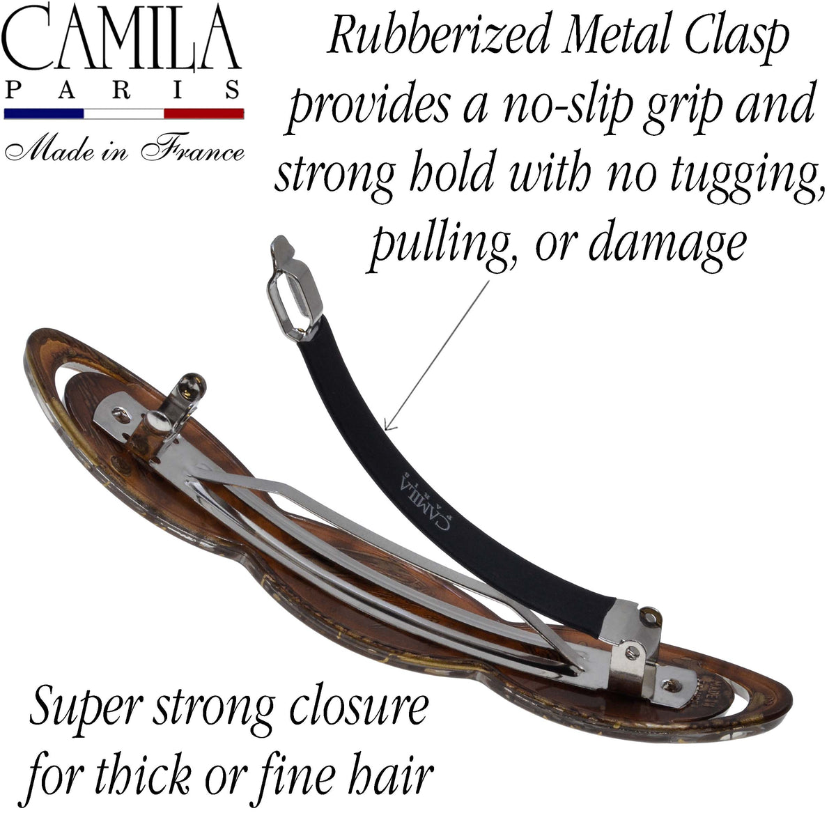 Hand Painted Rubberized Grip Barrette - Ruban