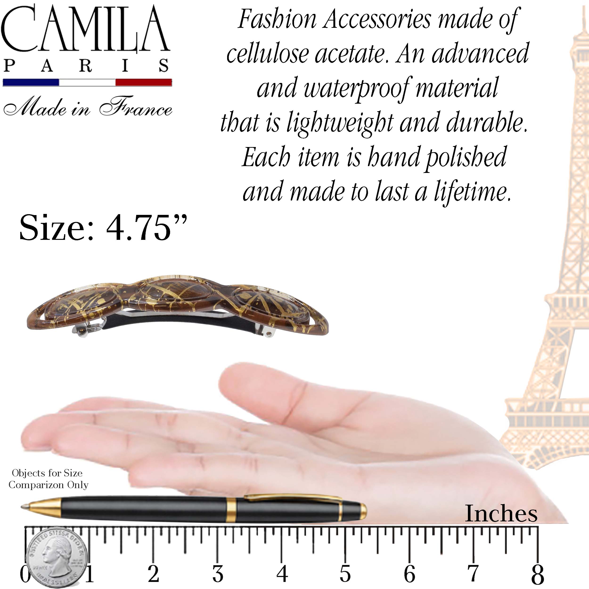 Hand Painted Rubberized Grip Barrette - Ruban