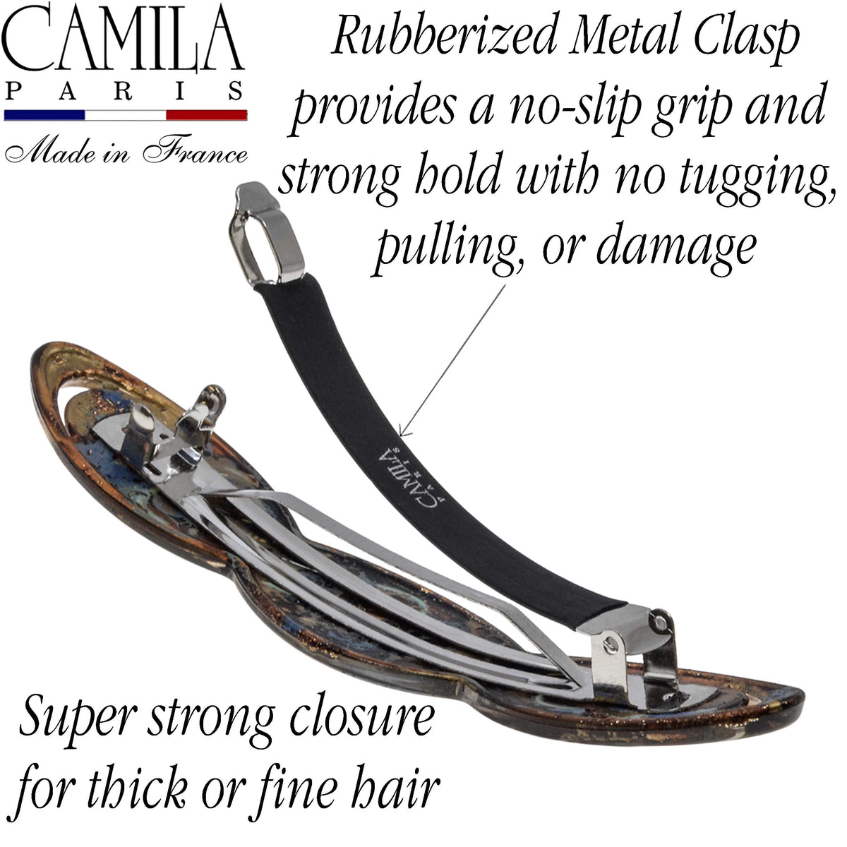 Hand Painted Rubberized Grip Barrette - Ruban