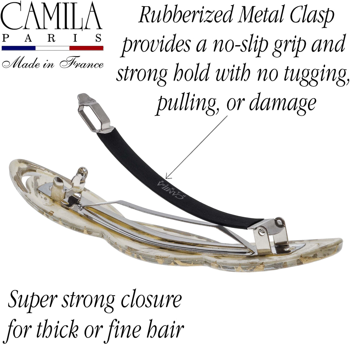 Hand Painted Rubberized Grip Barrette - Ruban