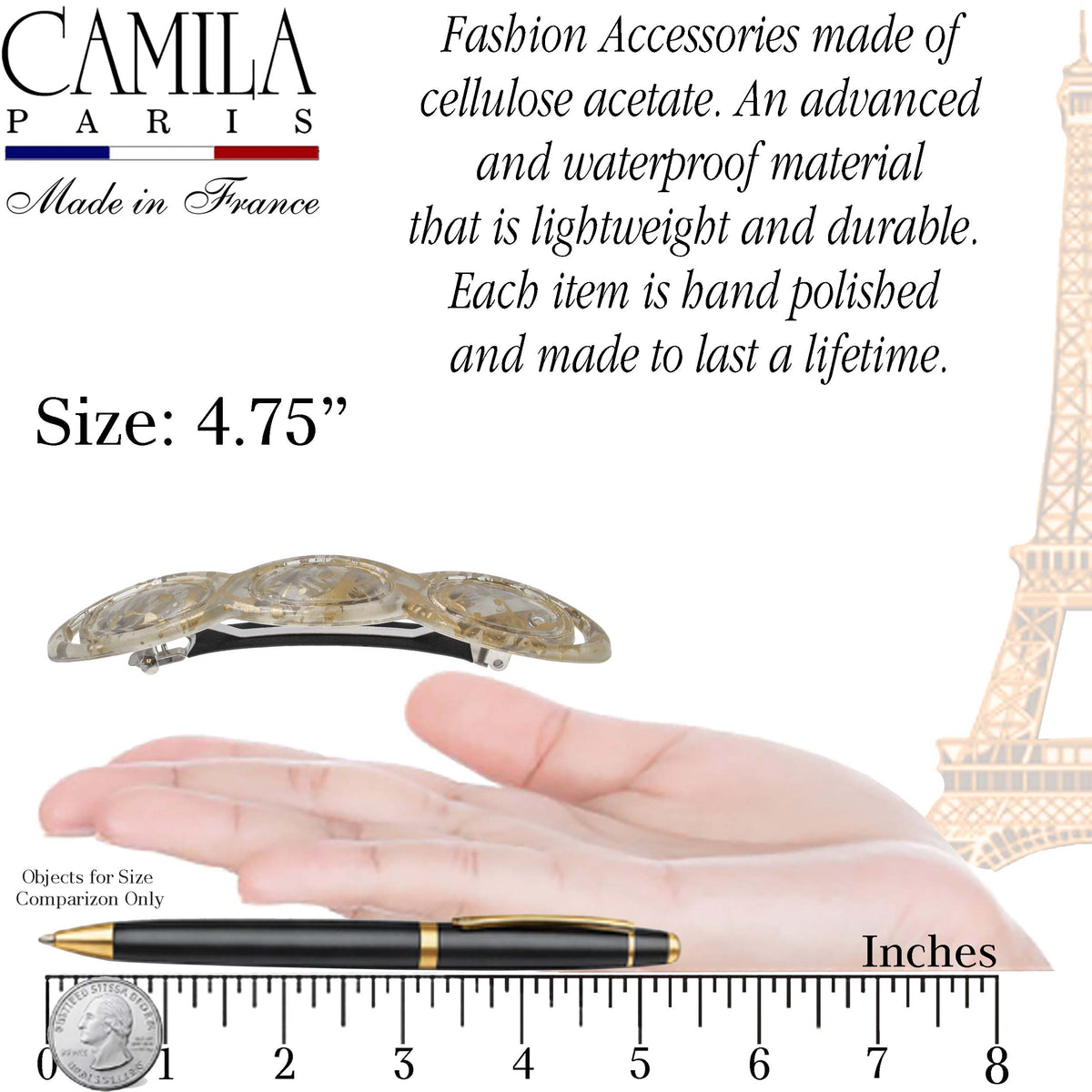 Hand Painted Rubberized Grip Barrette - Ruban