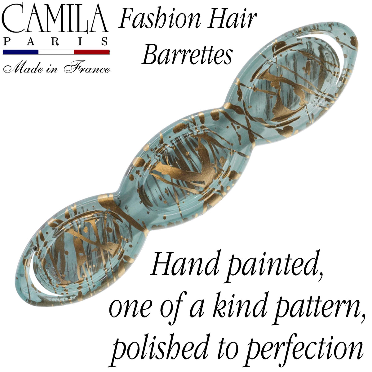 Hand Painted Rubberized Grip Barrette - Ruban