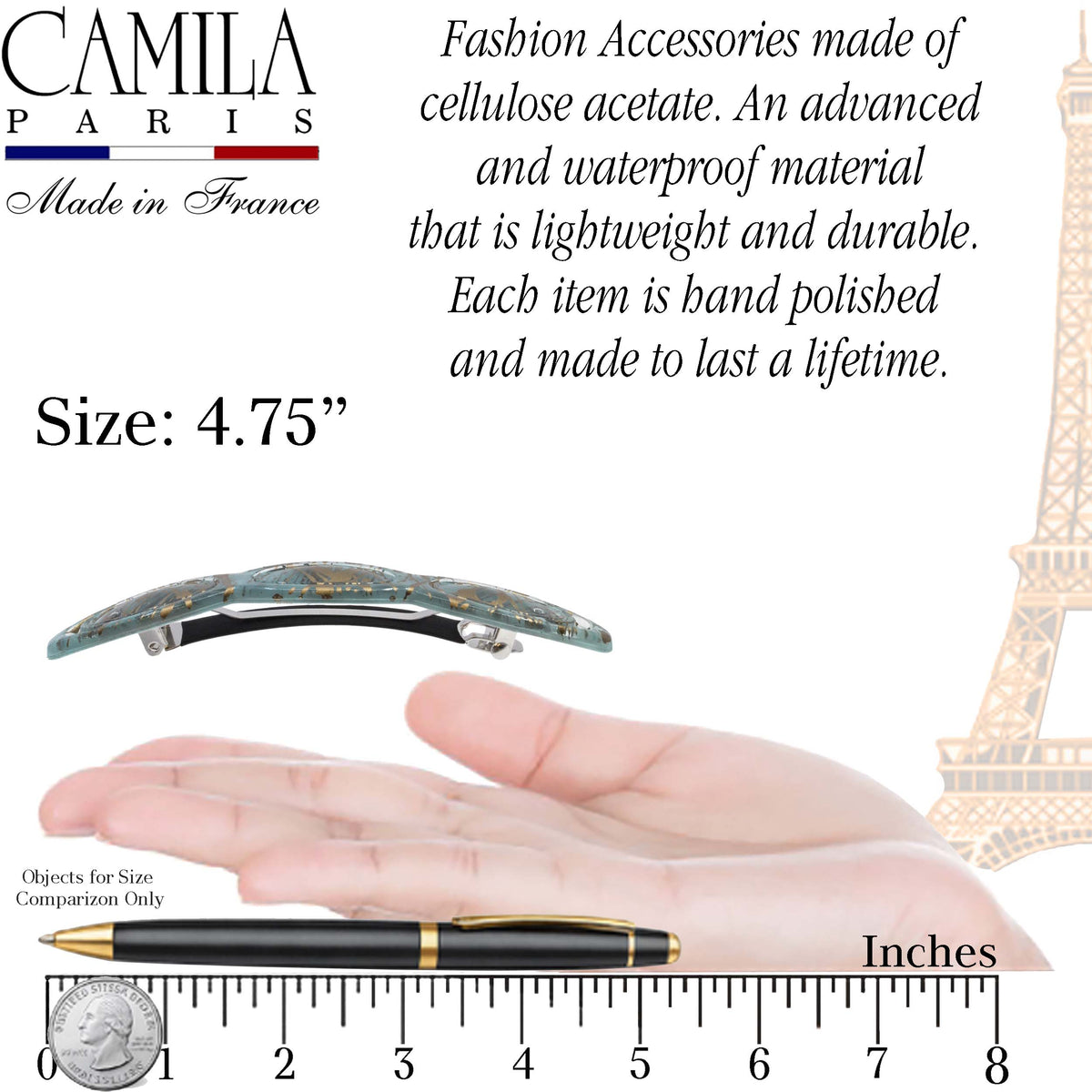 Hand Painted Rubberized Grip Barrette - Ruban