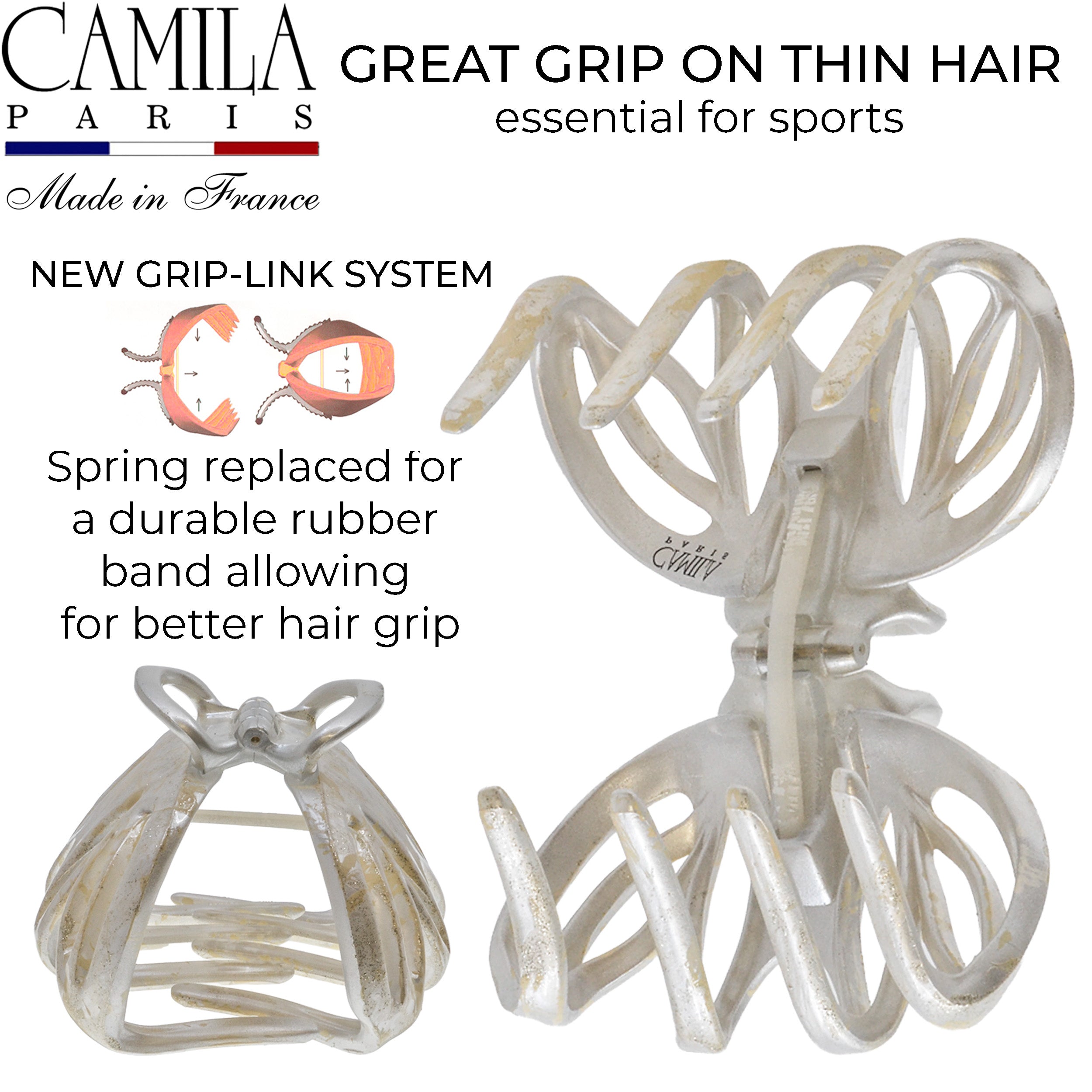 Hand Painted Grip Link Volume Hair Clip - Grenouille