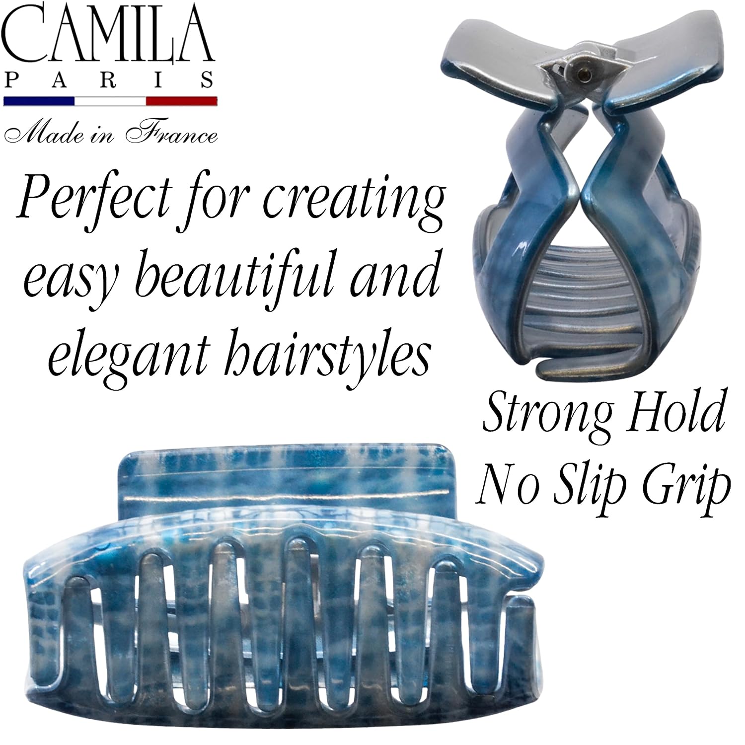 French Square Open-Center Claw Clip for Women 3.34"