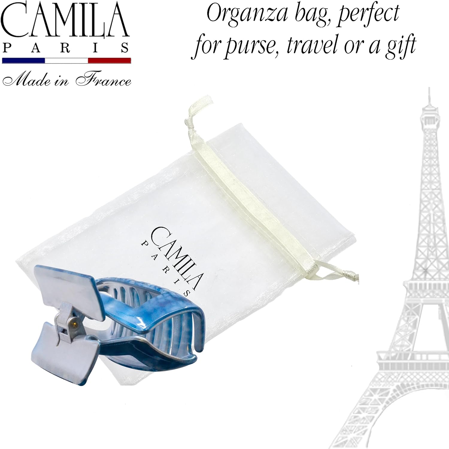 French Square Open-Center Claw Clip for Women 3.34"