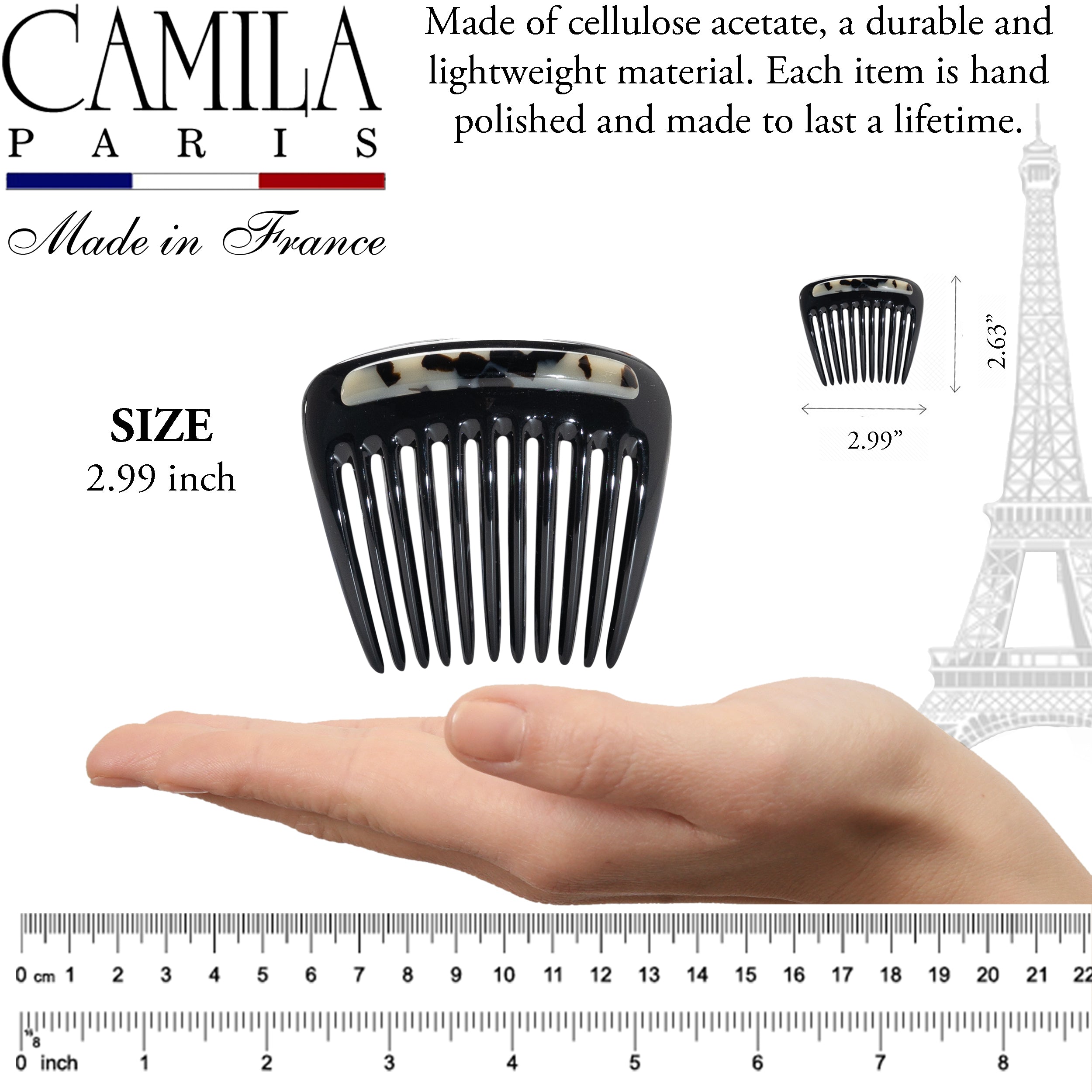 Camila Paris Hair Side Comb Charlotte Small Decorative Made in France