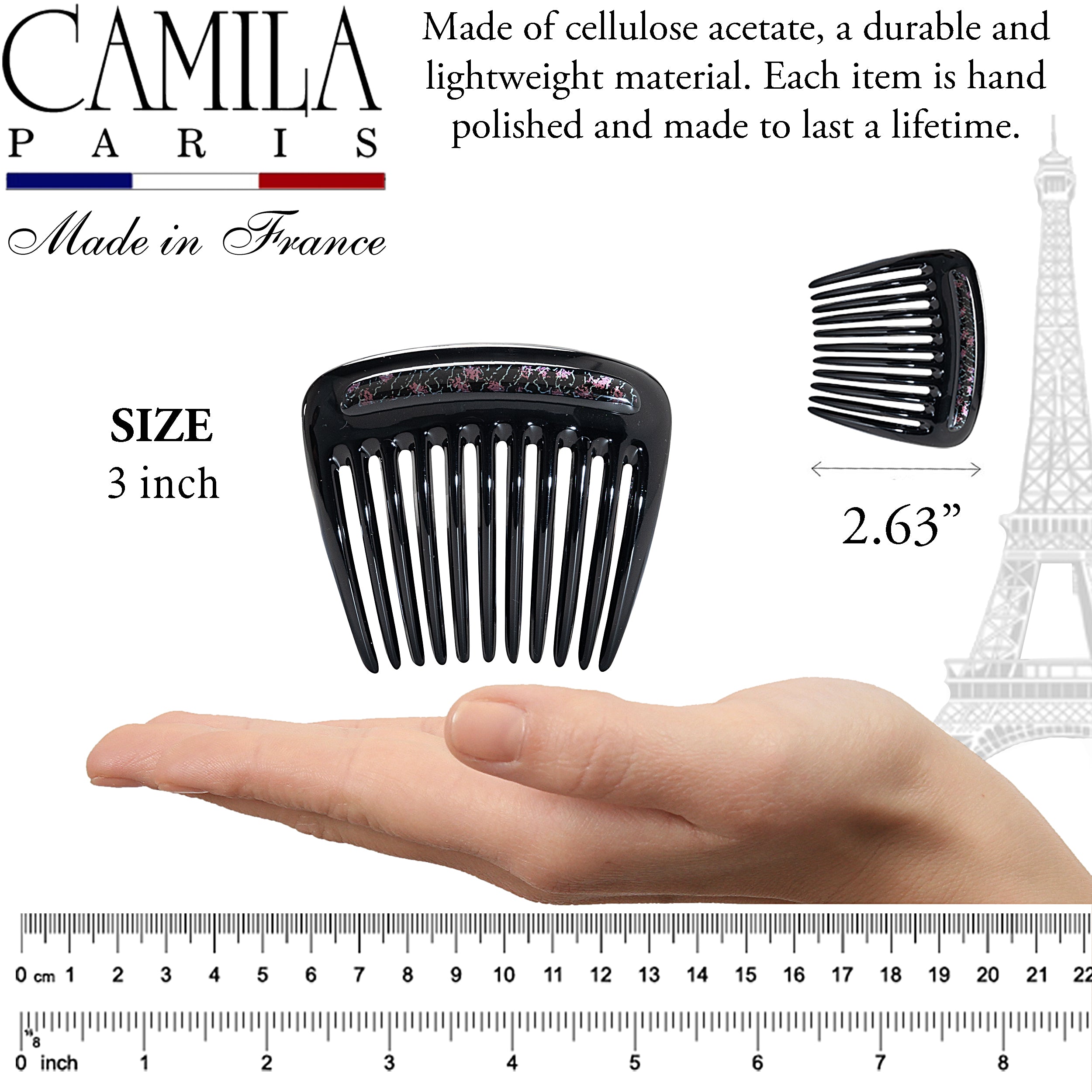 Camila Paris Hair Side Comb Charlotte Small Decorative Made in France