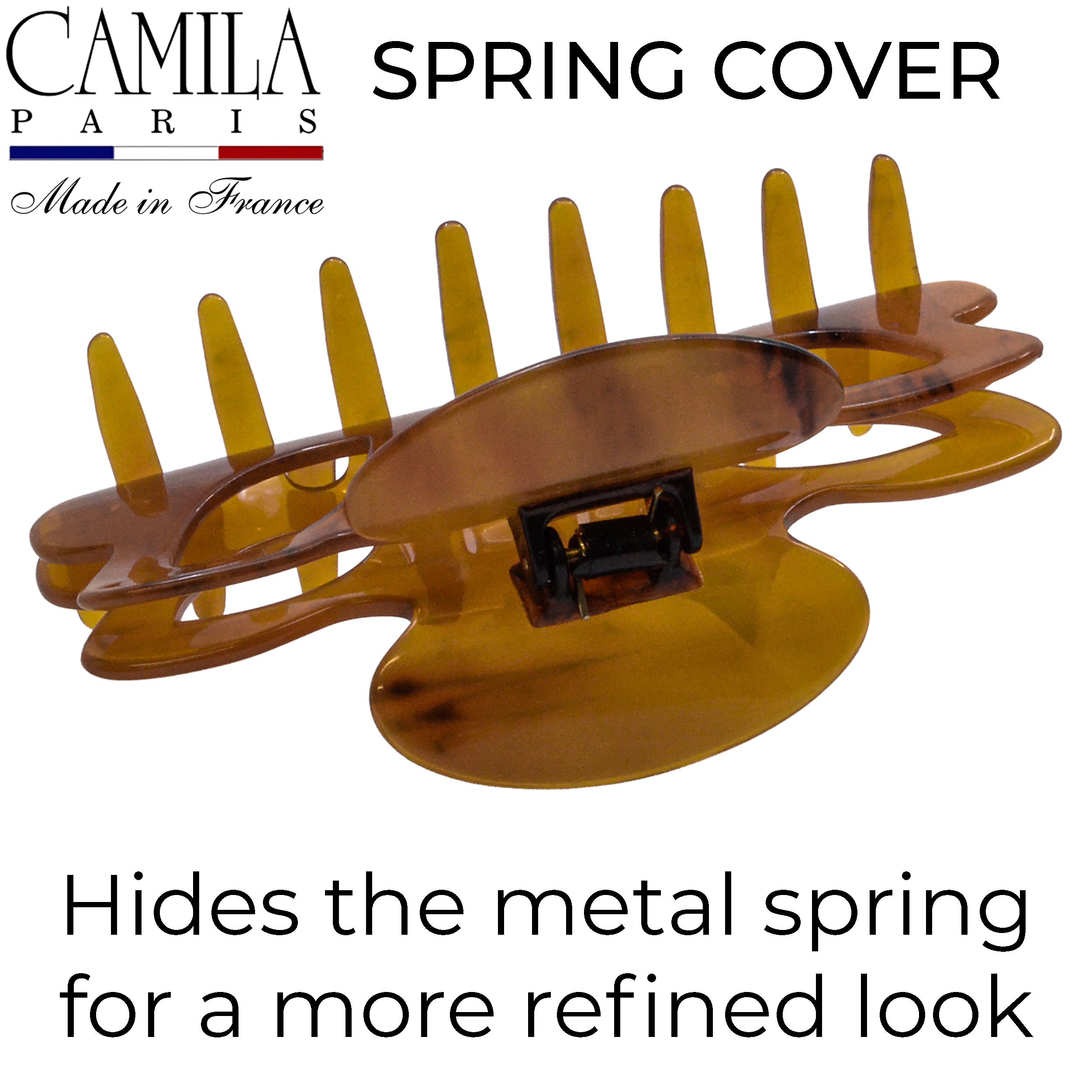 Handmade Spring Cover Hair Clip - Ambre
