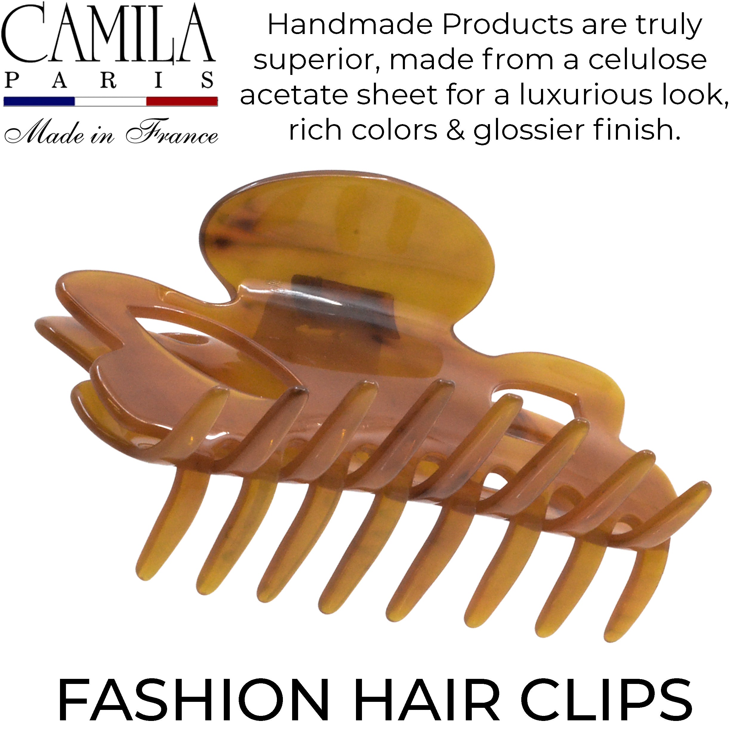 Handmade Spring Cover Hair Clip - Ambre