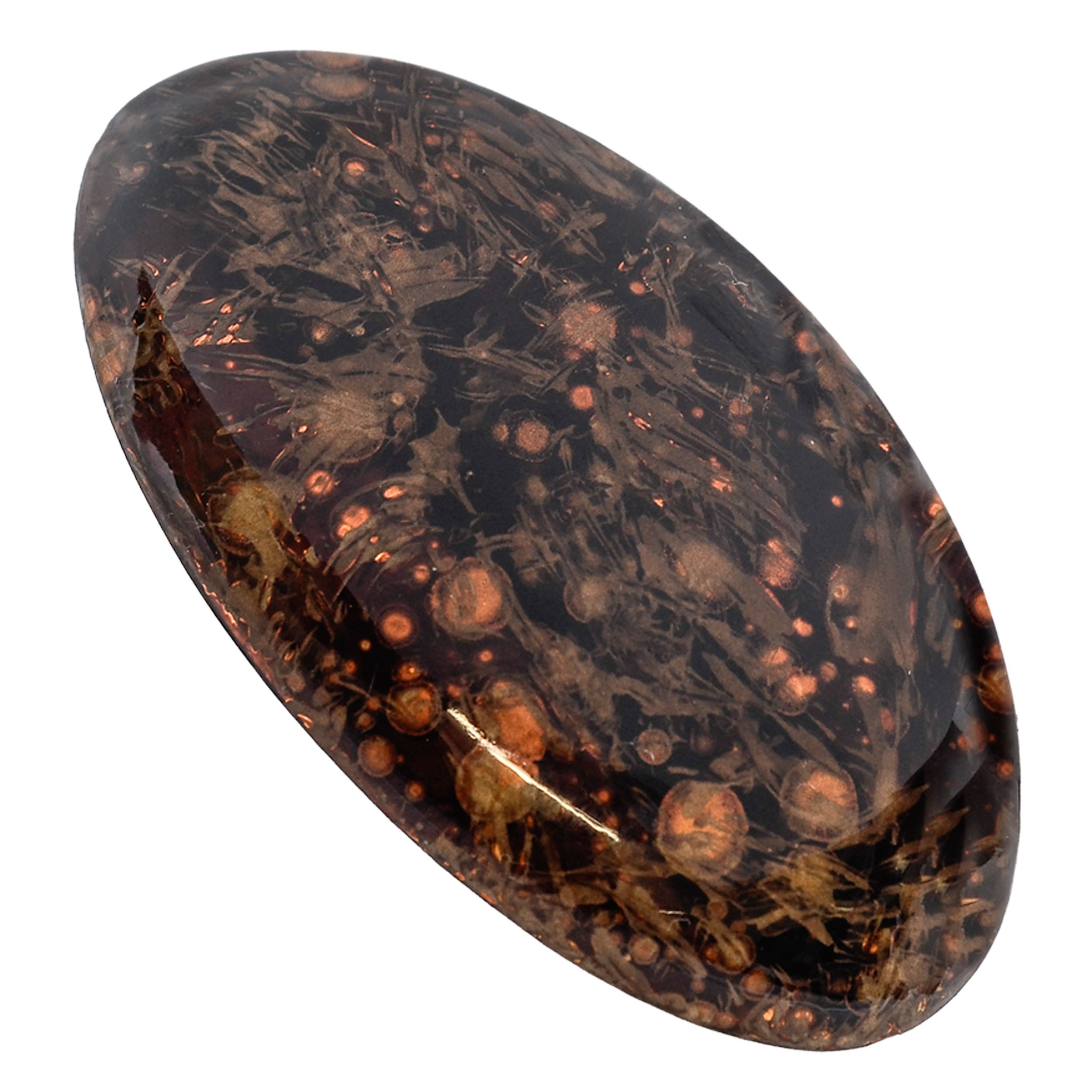 Hand Painted Rubberized Grip Oval Barrette - Émilie
