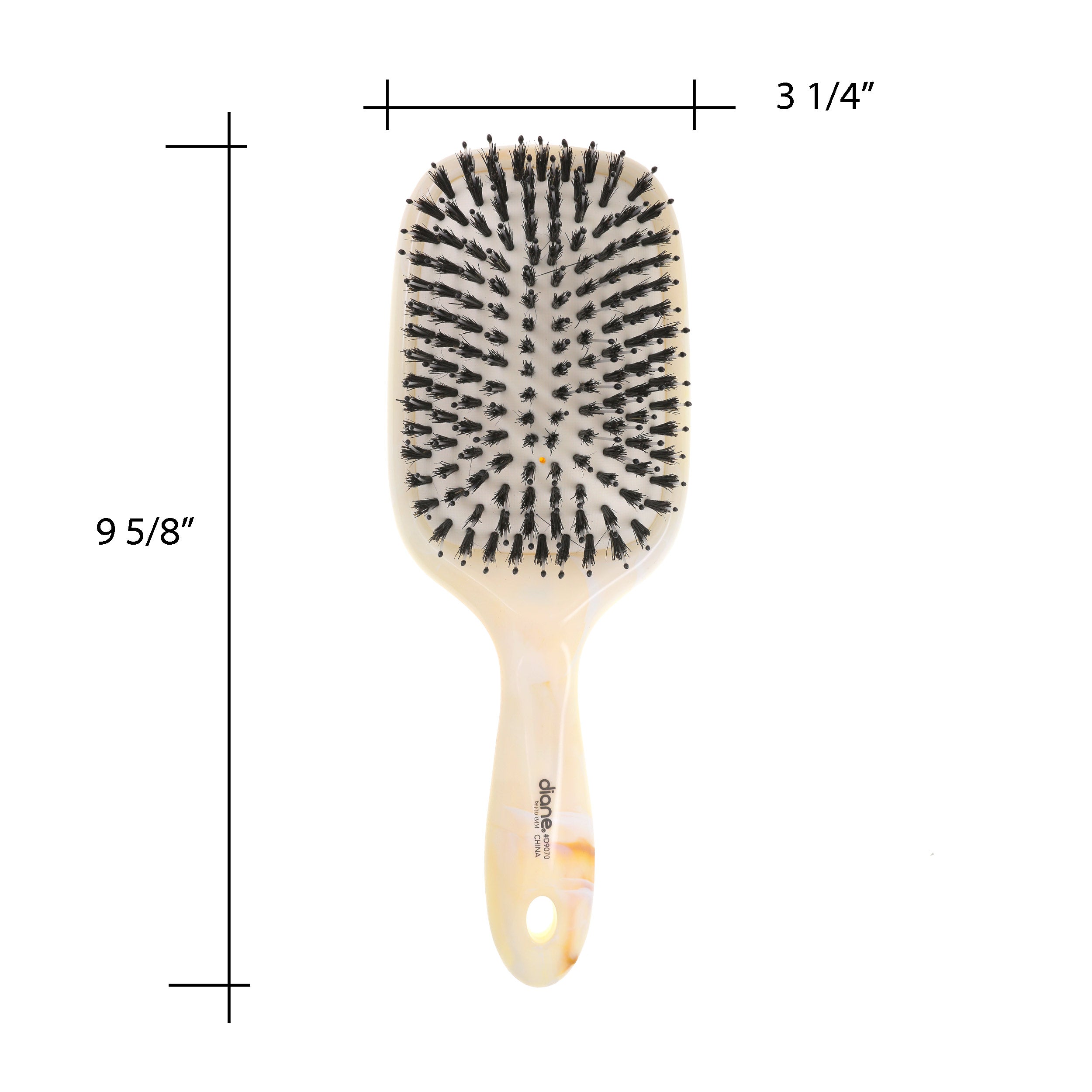 Ball-Tipped and Natural Bristle Paddle Hair Brush with Cushion