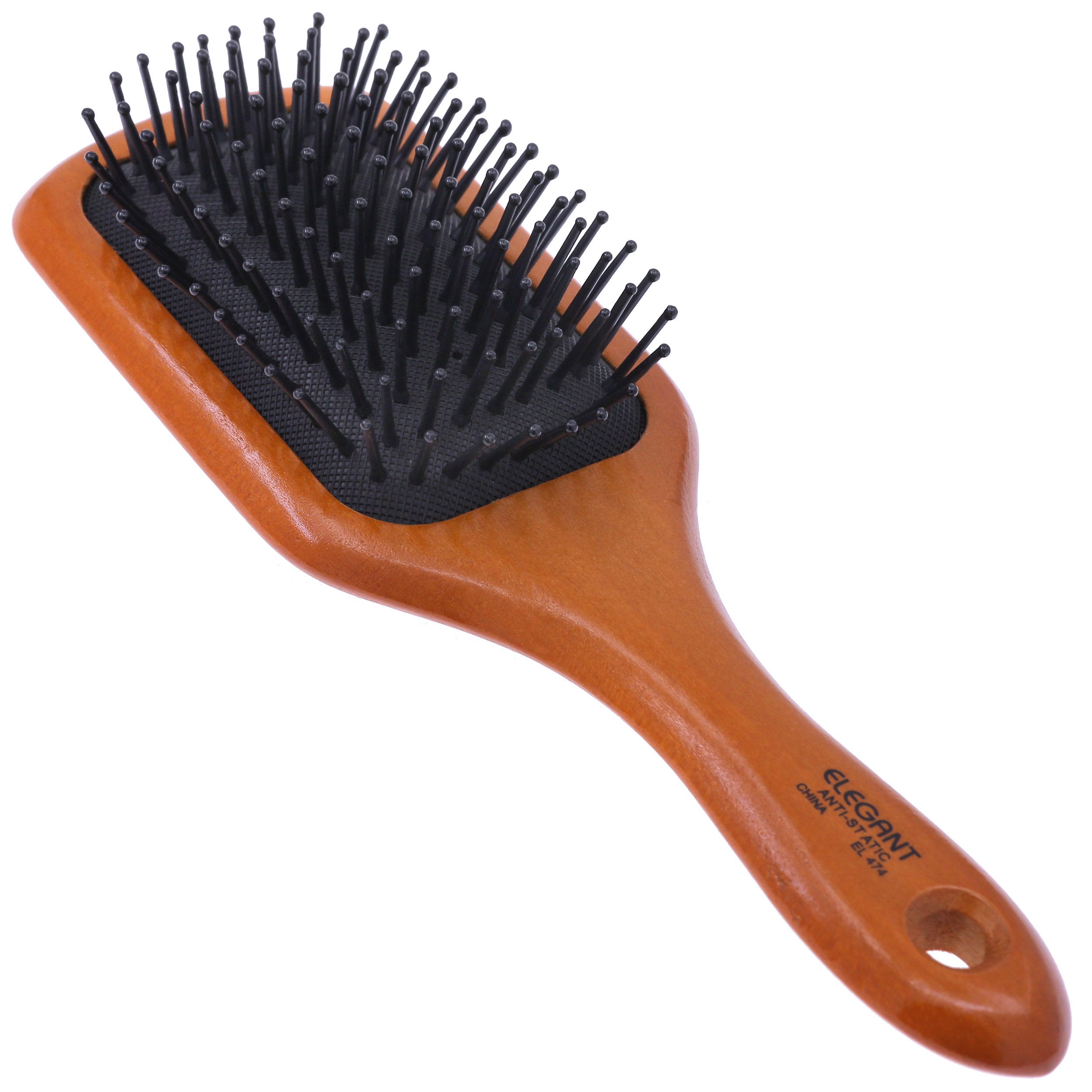 Small Wooden Cushion Brush with Nylon Ball-Tipped Pins