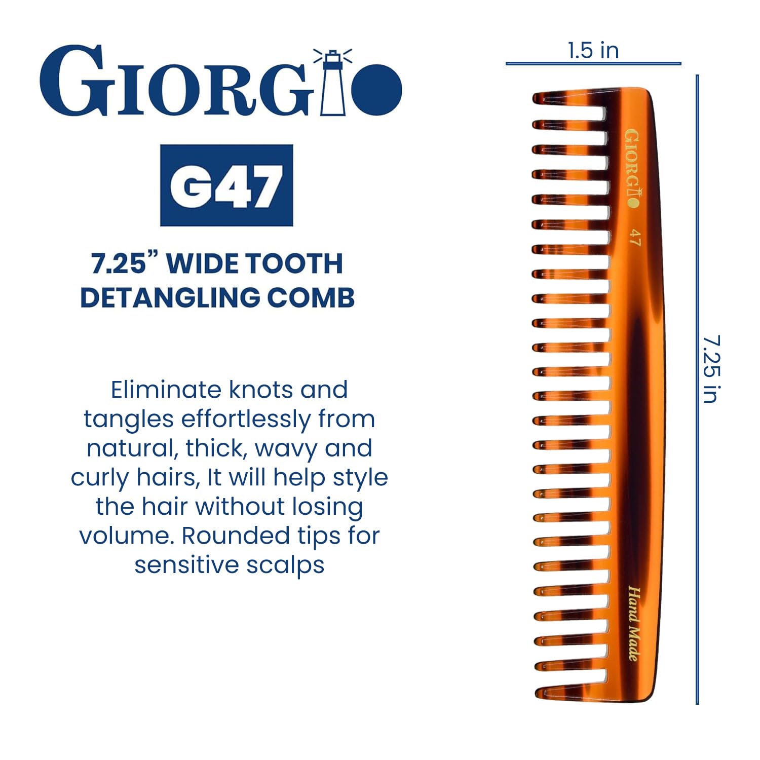 Handmade Wide Tooth Detangling Comb