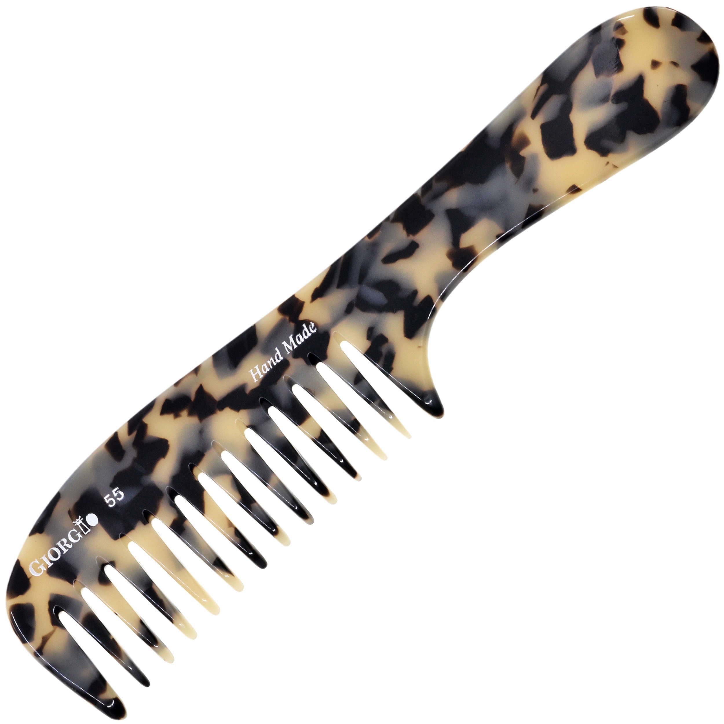 8" Handmade Wide Tooth Detangling Comb with Handle