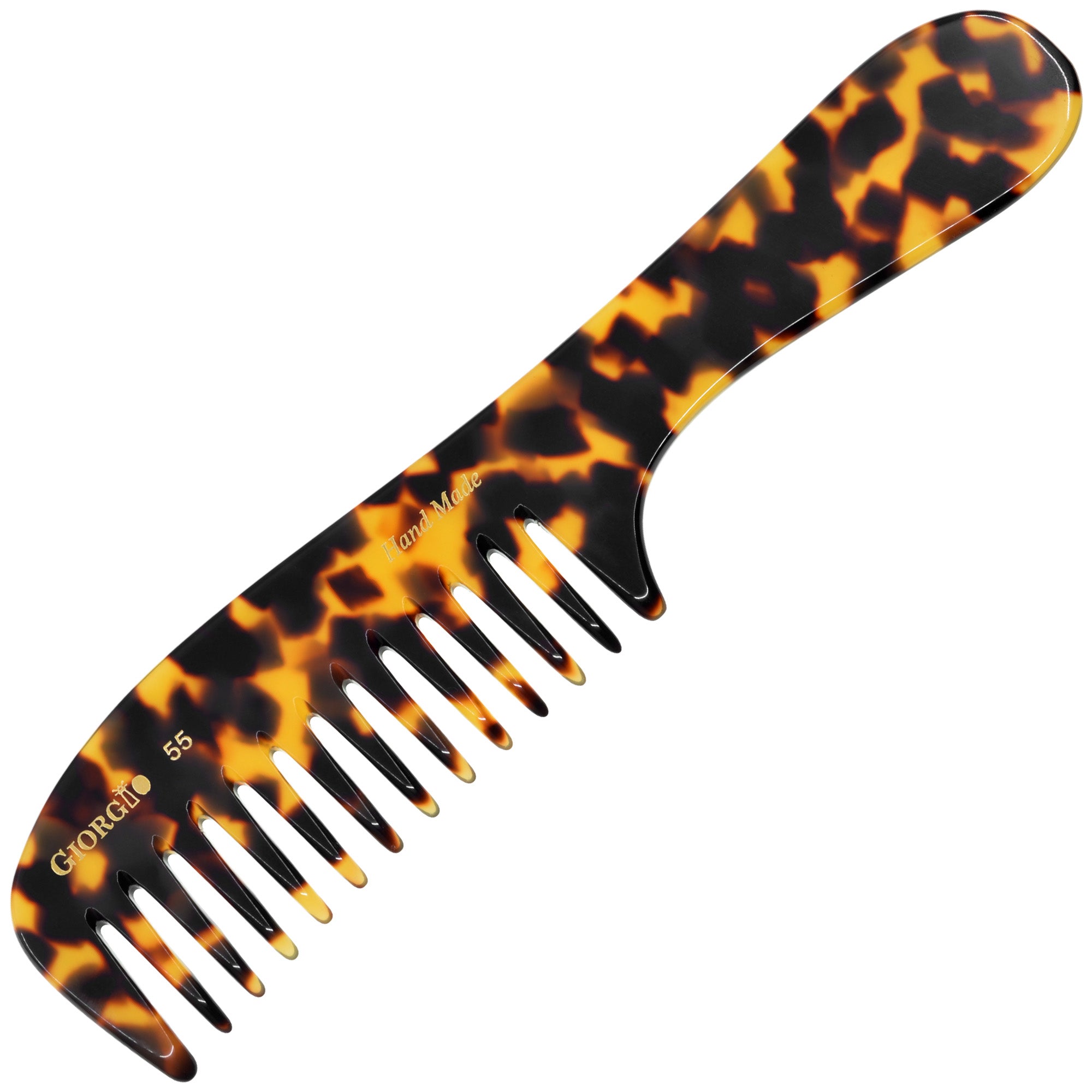 8" Handmade Wide Tooth Detangling Comb with Handle