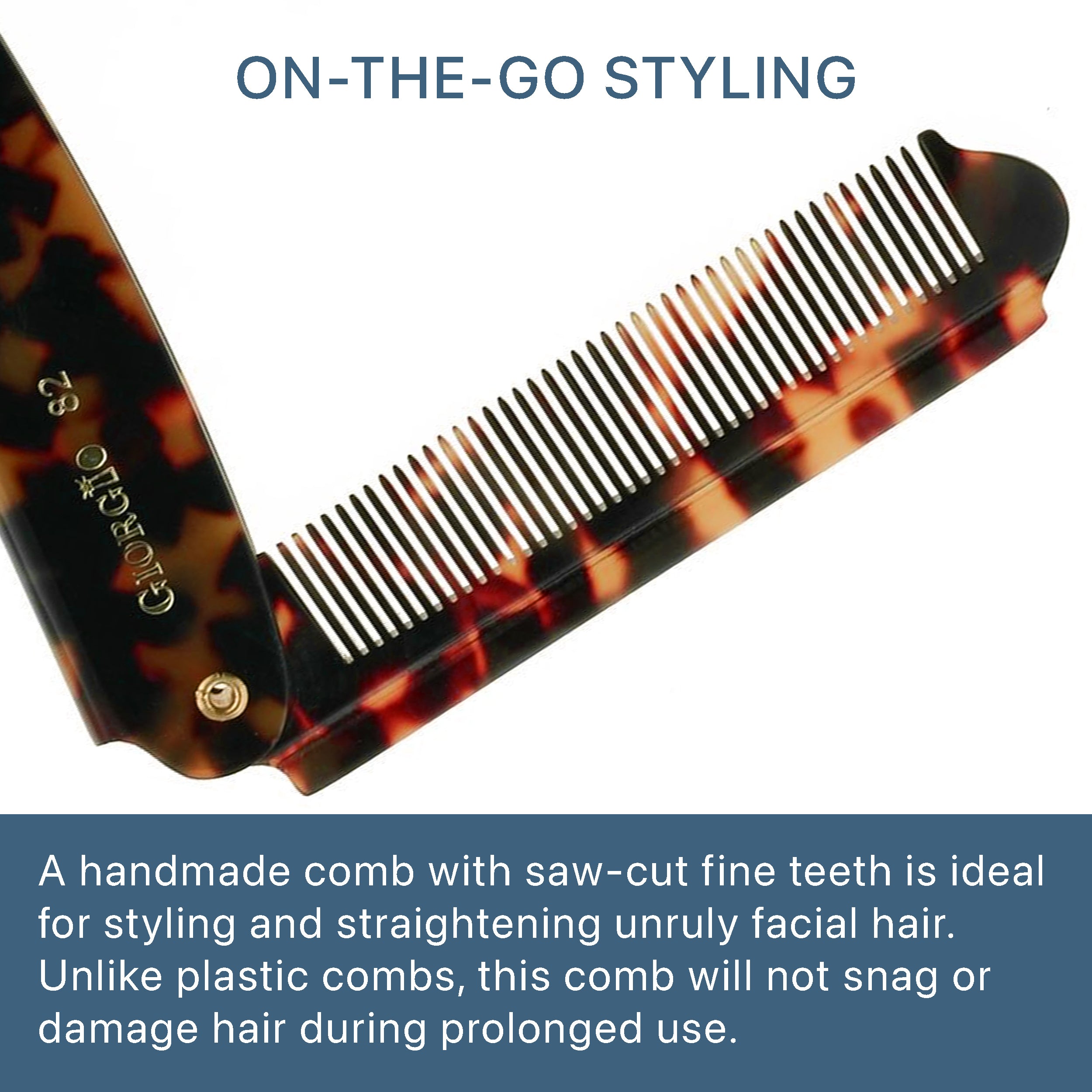 7.85" Handmade Fine Tooth Folding Pocket Comb