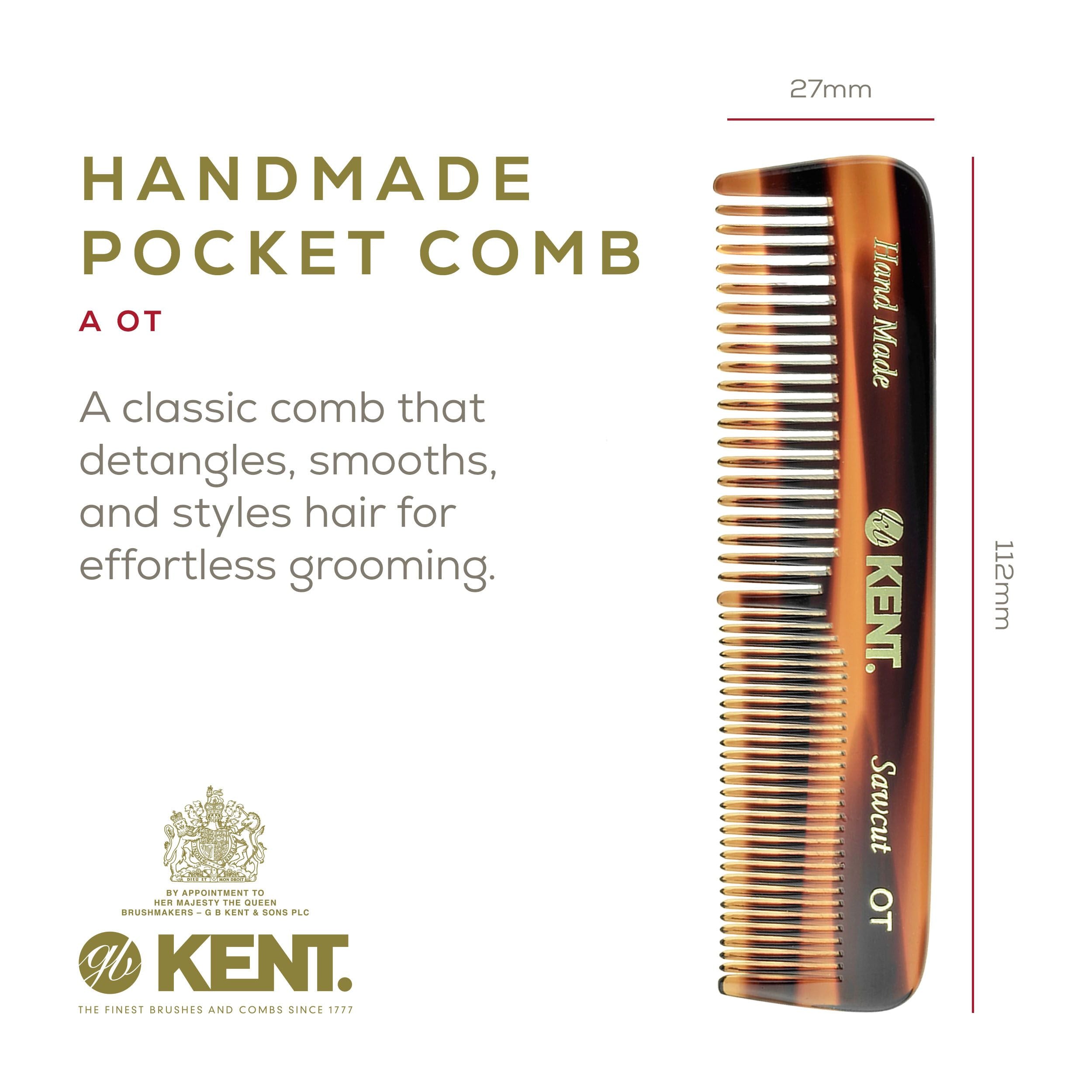 4.5" Handmade Fine and Wide Tooth Pocket Dressing Comb