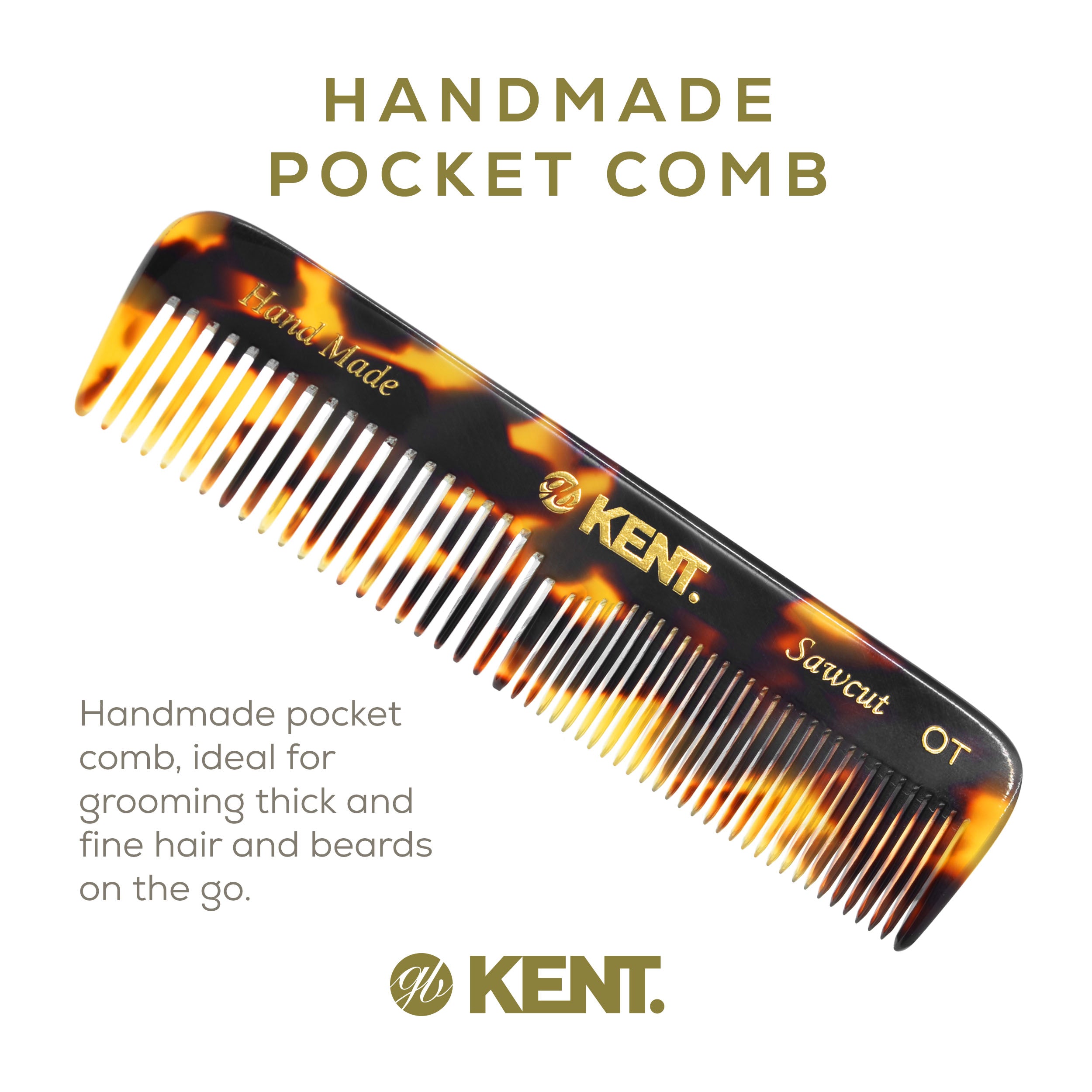 4.5" Handmade Fine and Wide Tooth Pocket Dressing Comb