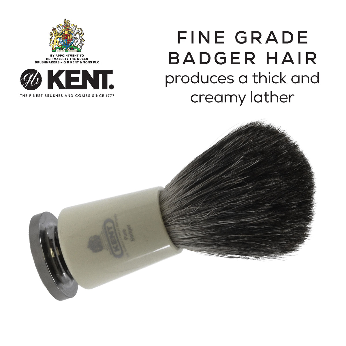 Kent Ivory Resin 3-Piece Shaving Set