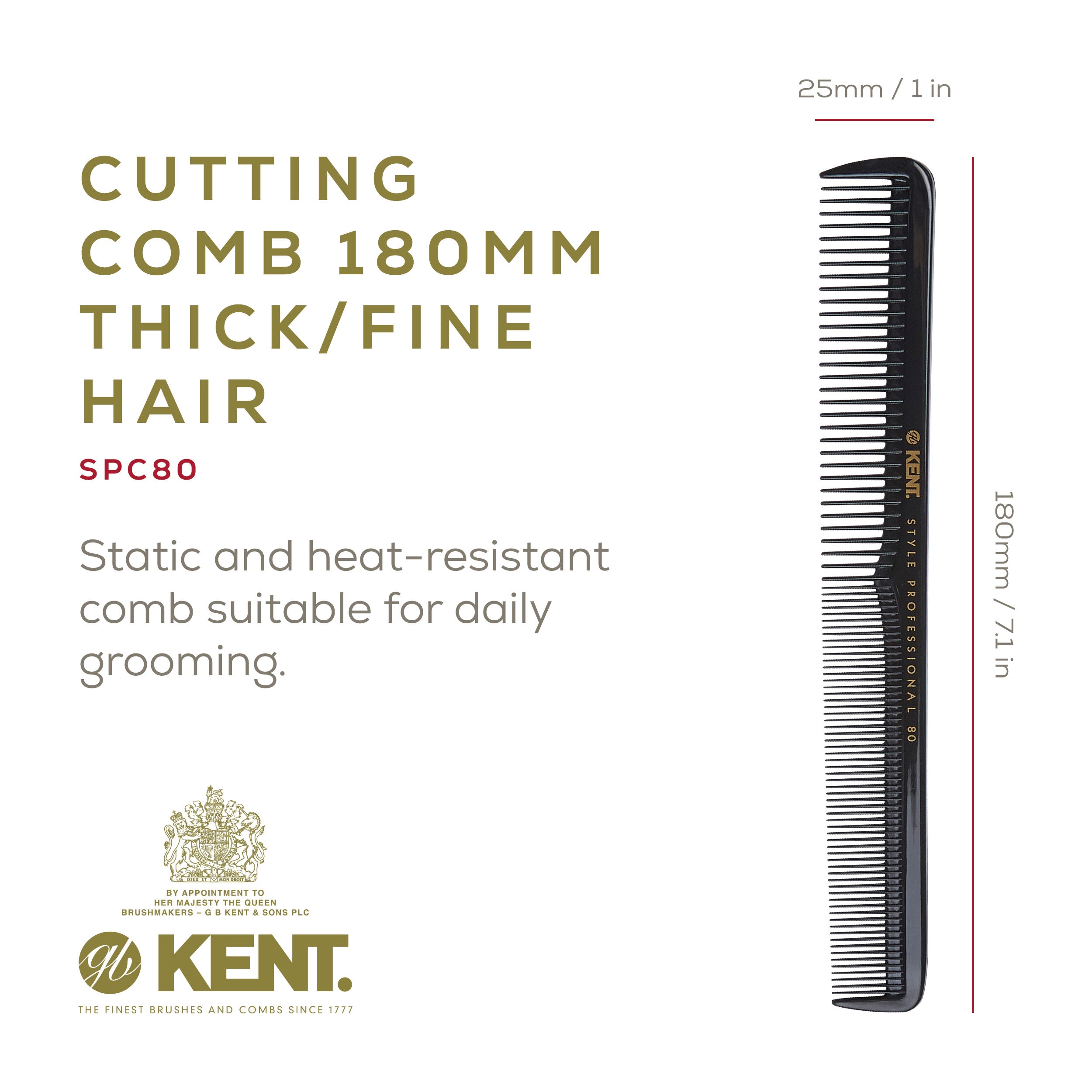 7.2" Professional Fine and Wide Deep Tooth Cutting Comb