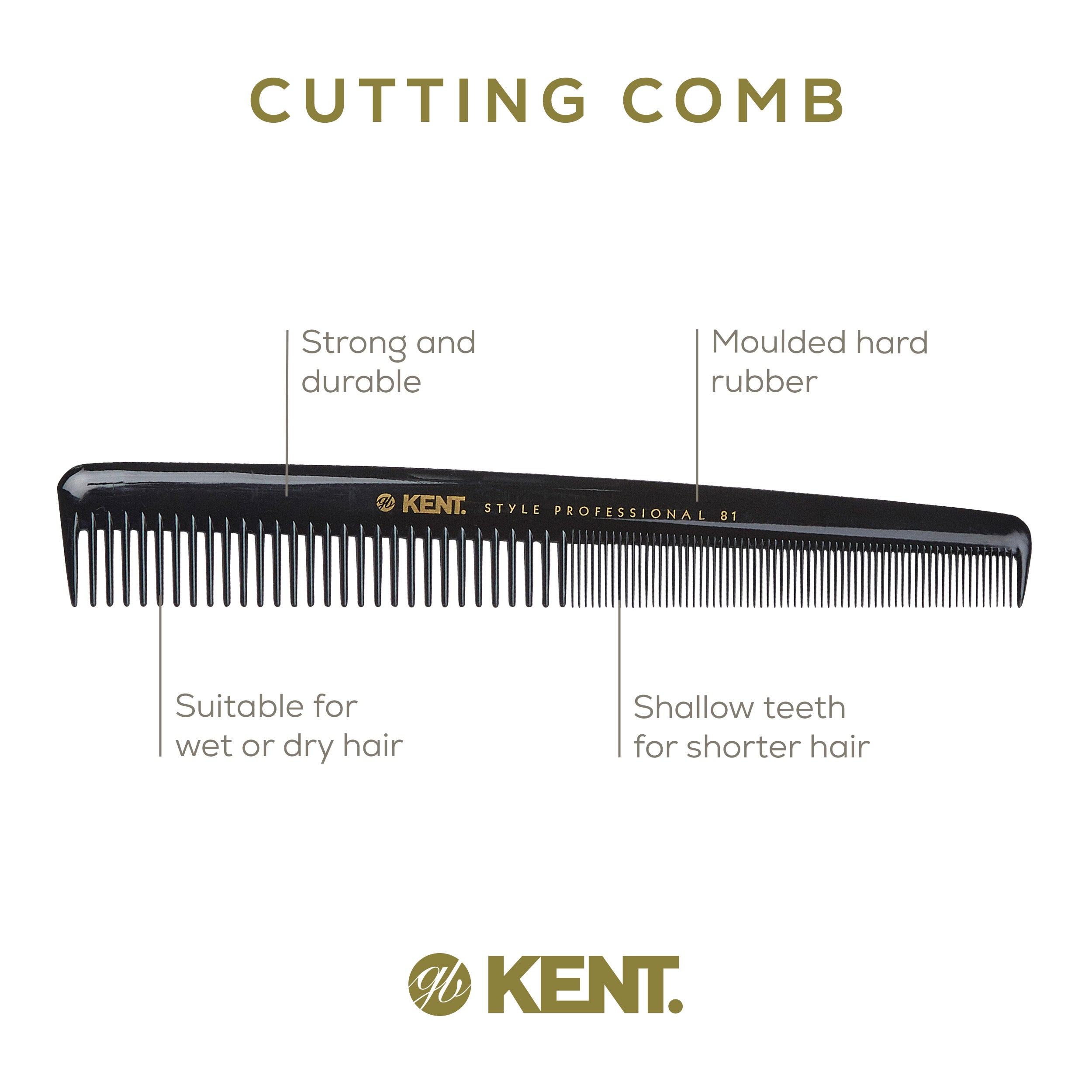 7.2" Professional Fine and Wide Shallow Tooth Cutting Comb